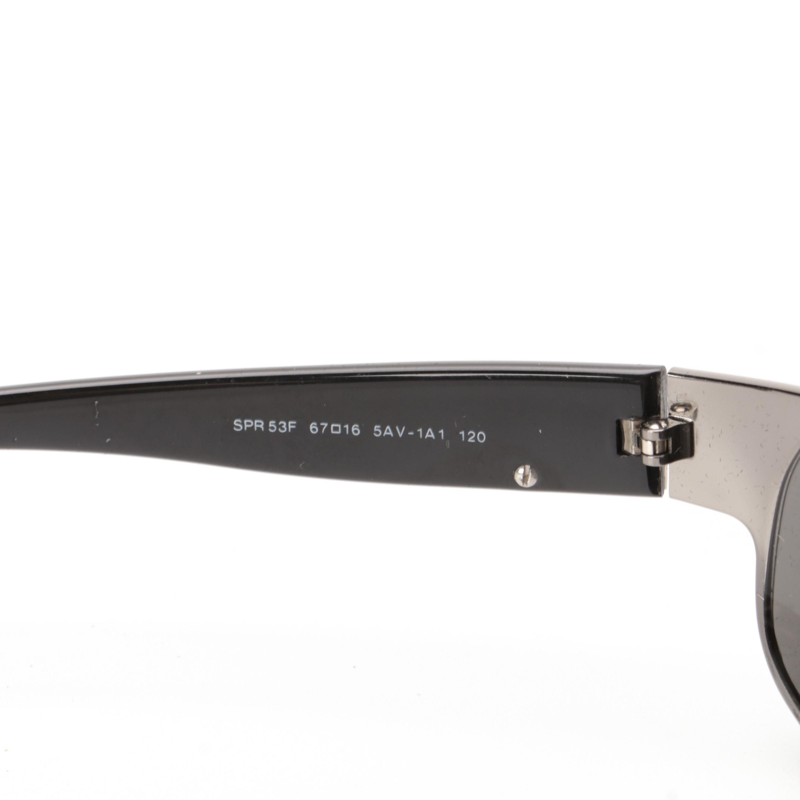 Prada Rectangular Wrap Sunglasses with Case