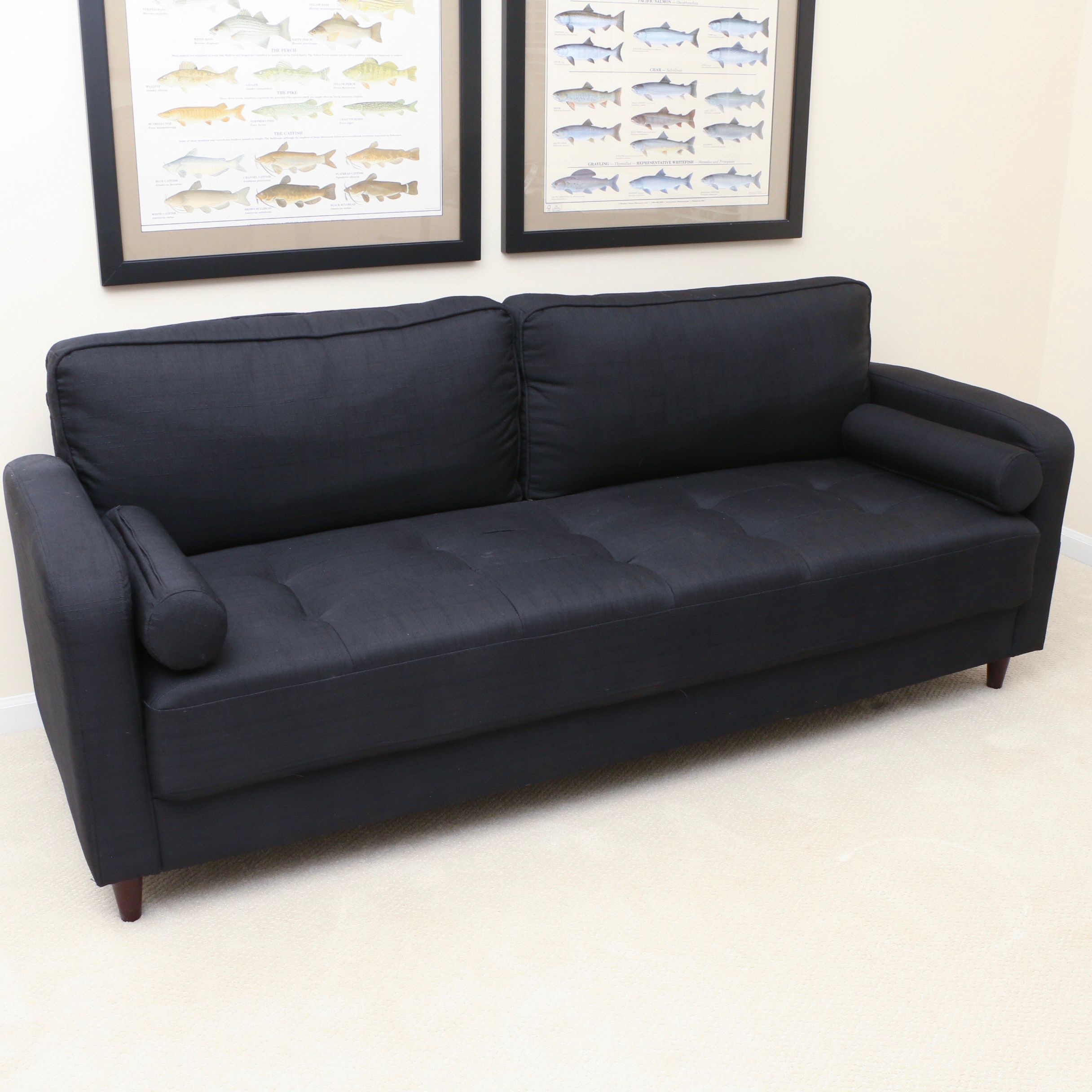 IKEA Tufted Blue-Black Two-Seat Sofa