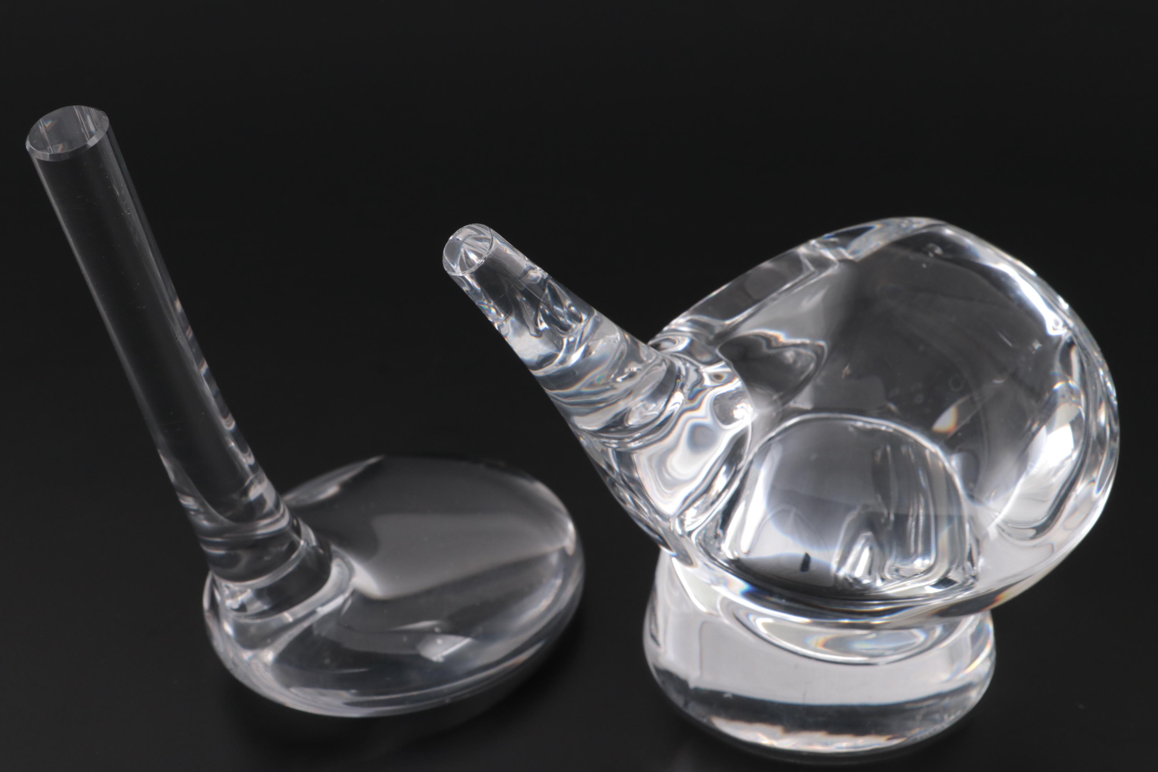 Tiffany & Co., Hoya and Steuben Golf Motif Glass Paperweights