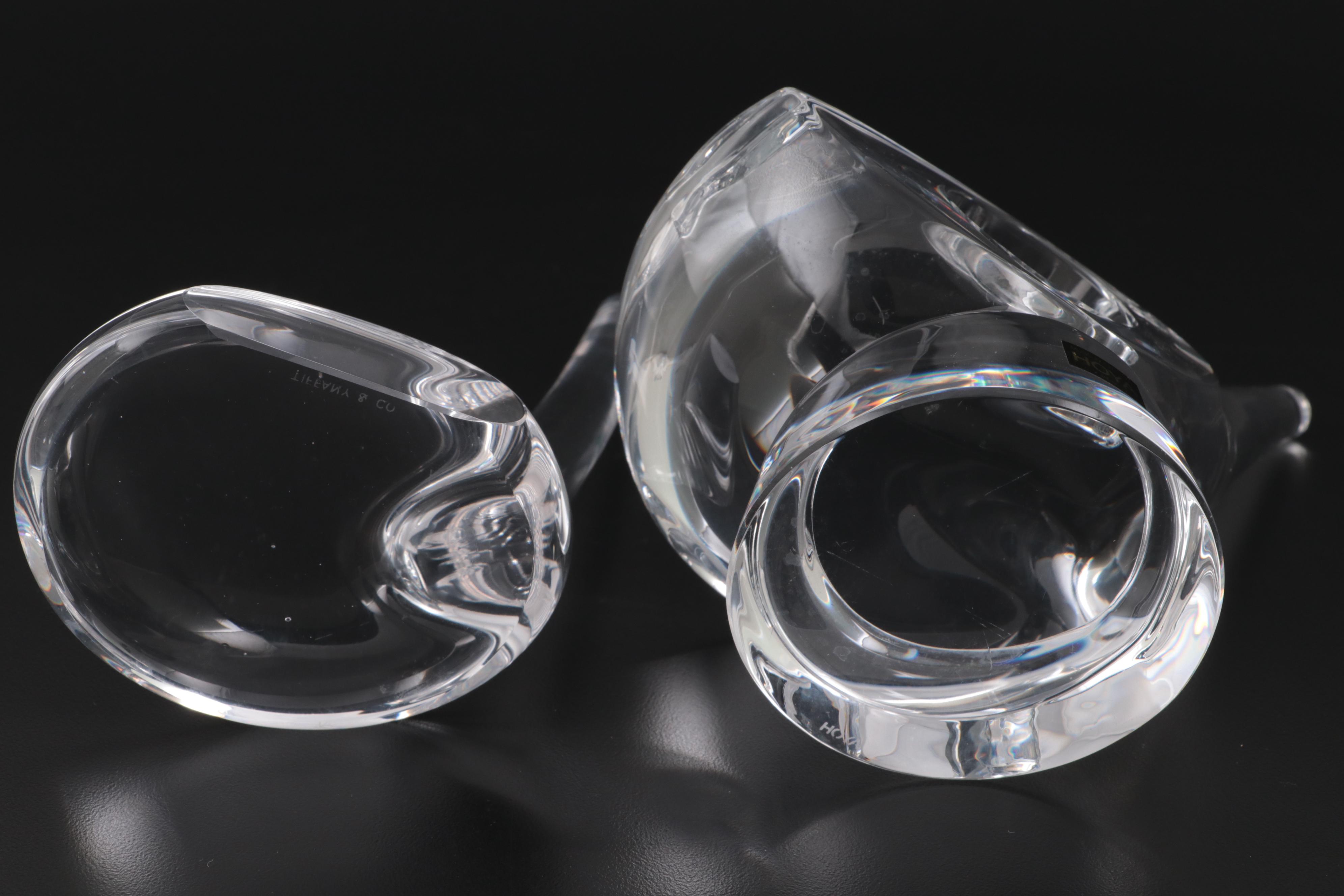 Tiffany & Co., Hoya and Steuben Golf Motif Glass Paperweights