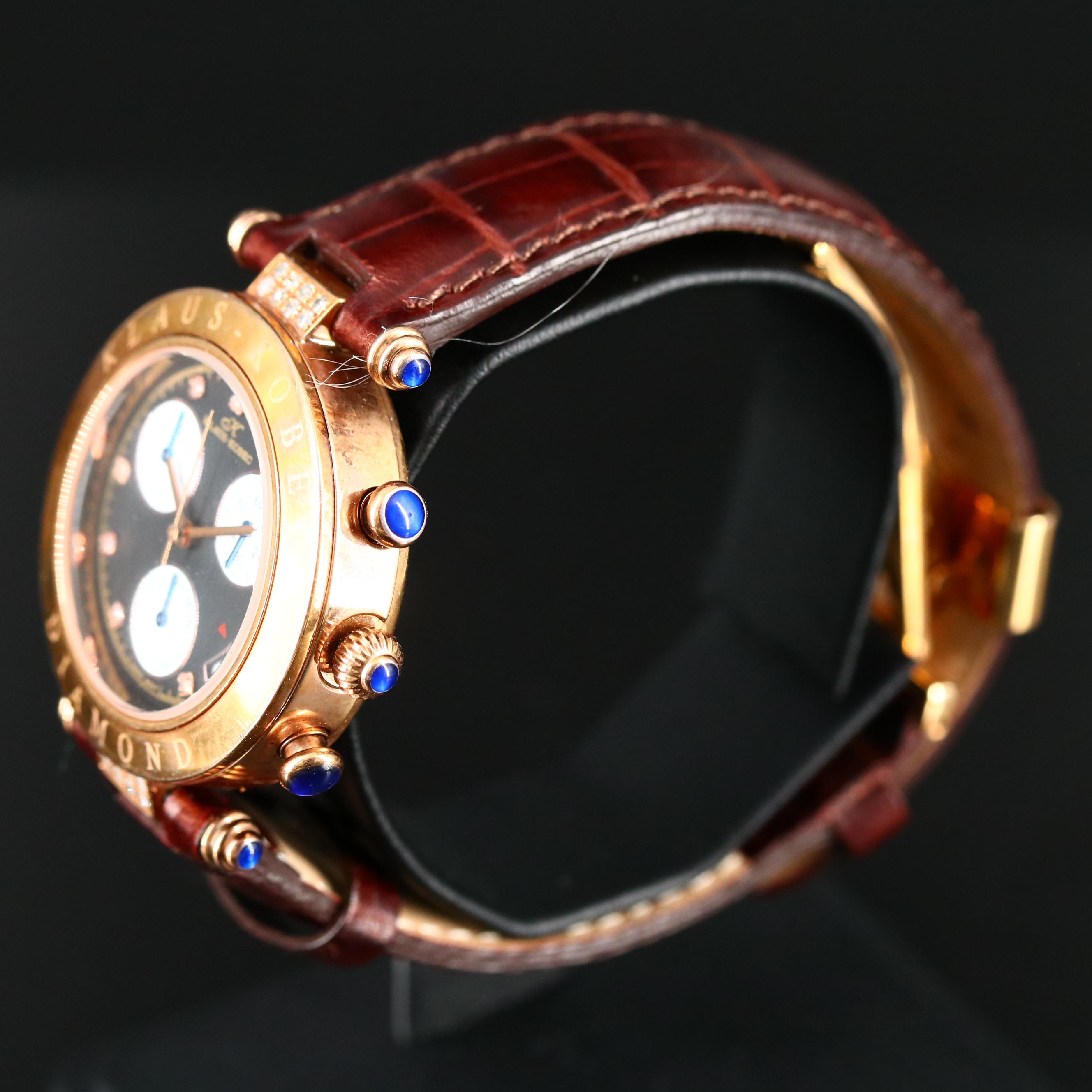 Klaus-Kobec Diamond Stainless Steel Chronograph Watch