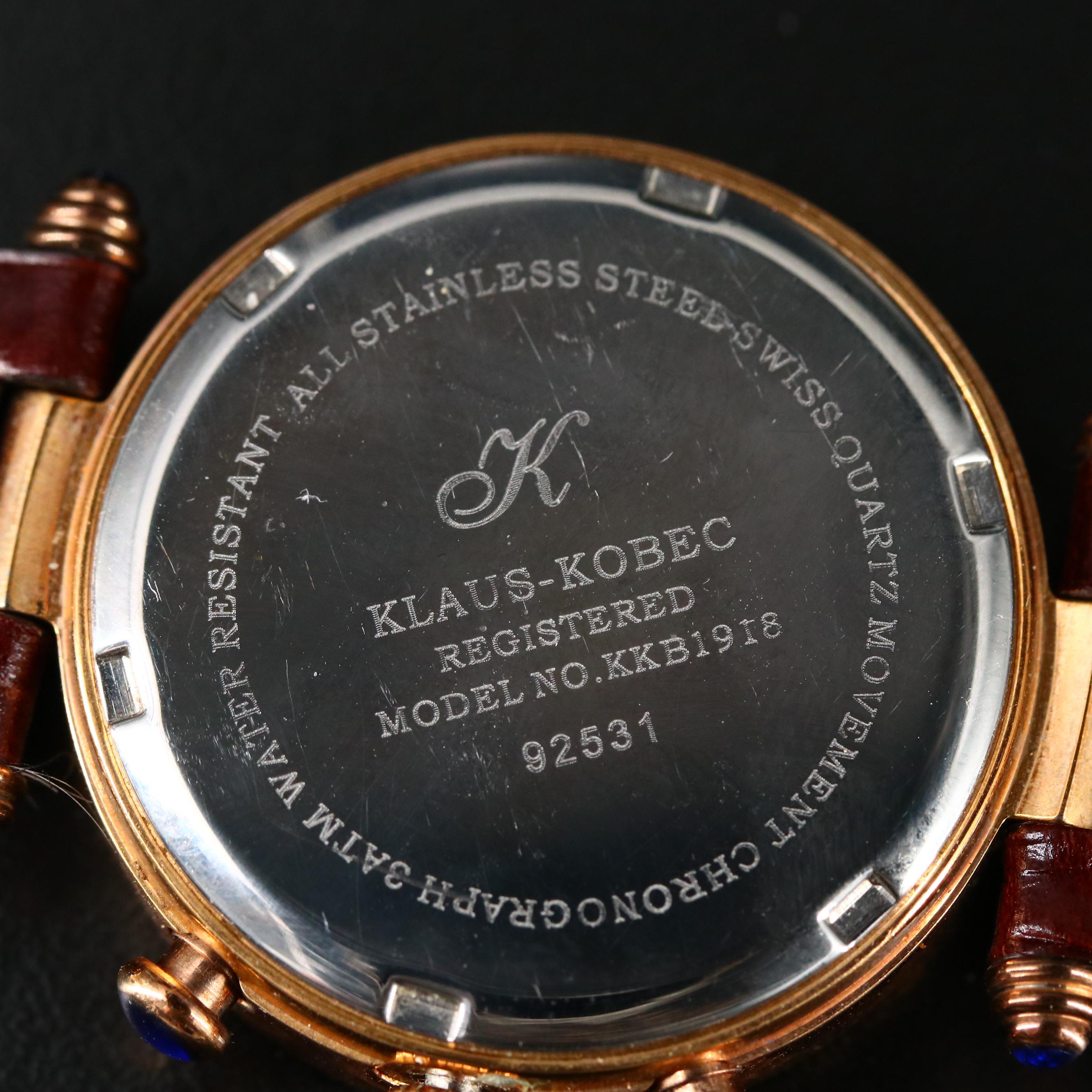 Klaus-Kobec Diamond Stainless Steel Chronograph Watch