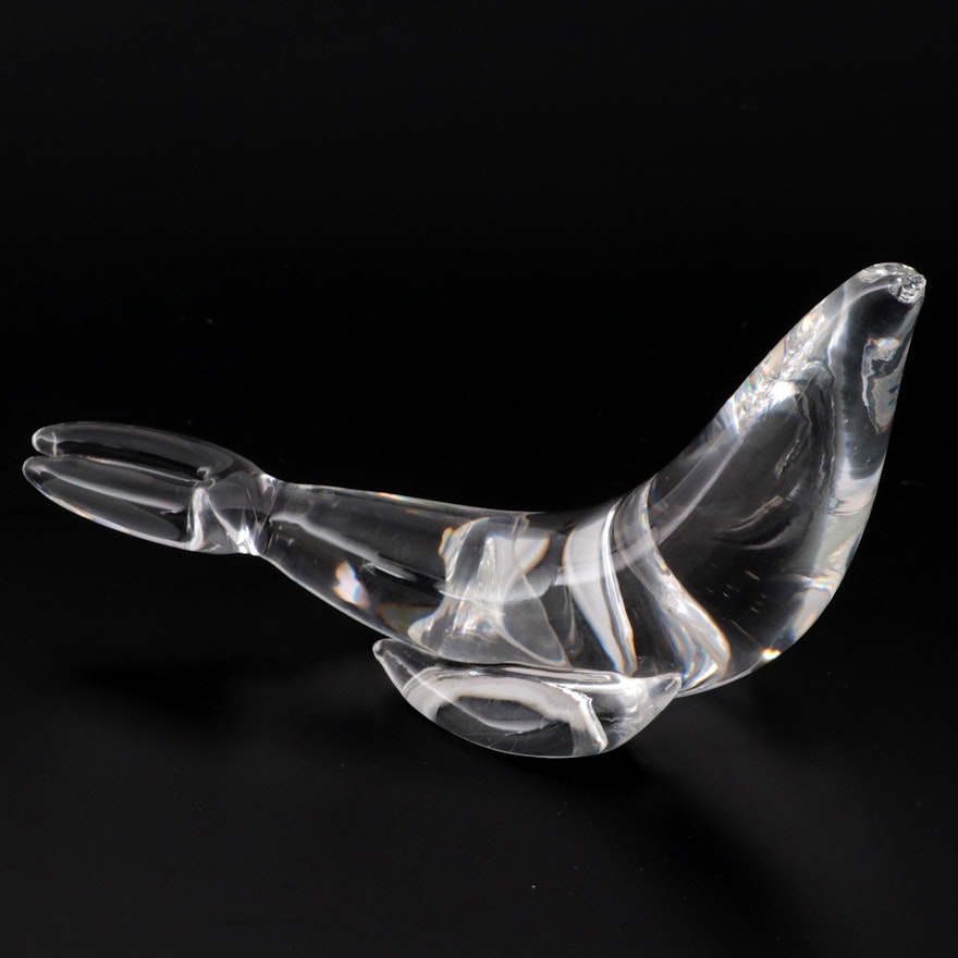 Steuben Art Glass Sea Lion Figurine