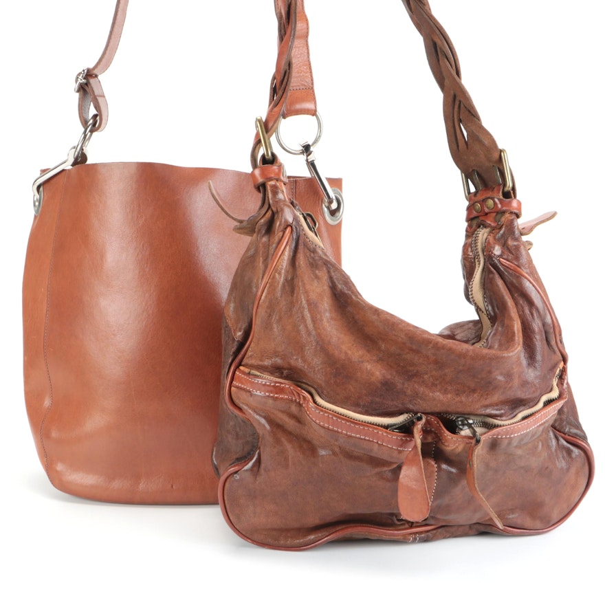 M0851 and Giorgio Brato Leather Hobo Bags