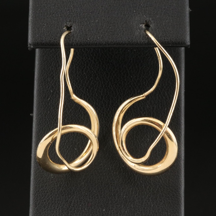 14K Freeform Spiral Earrings