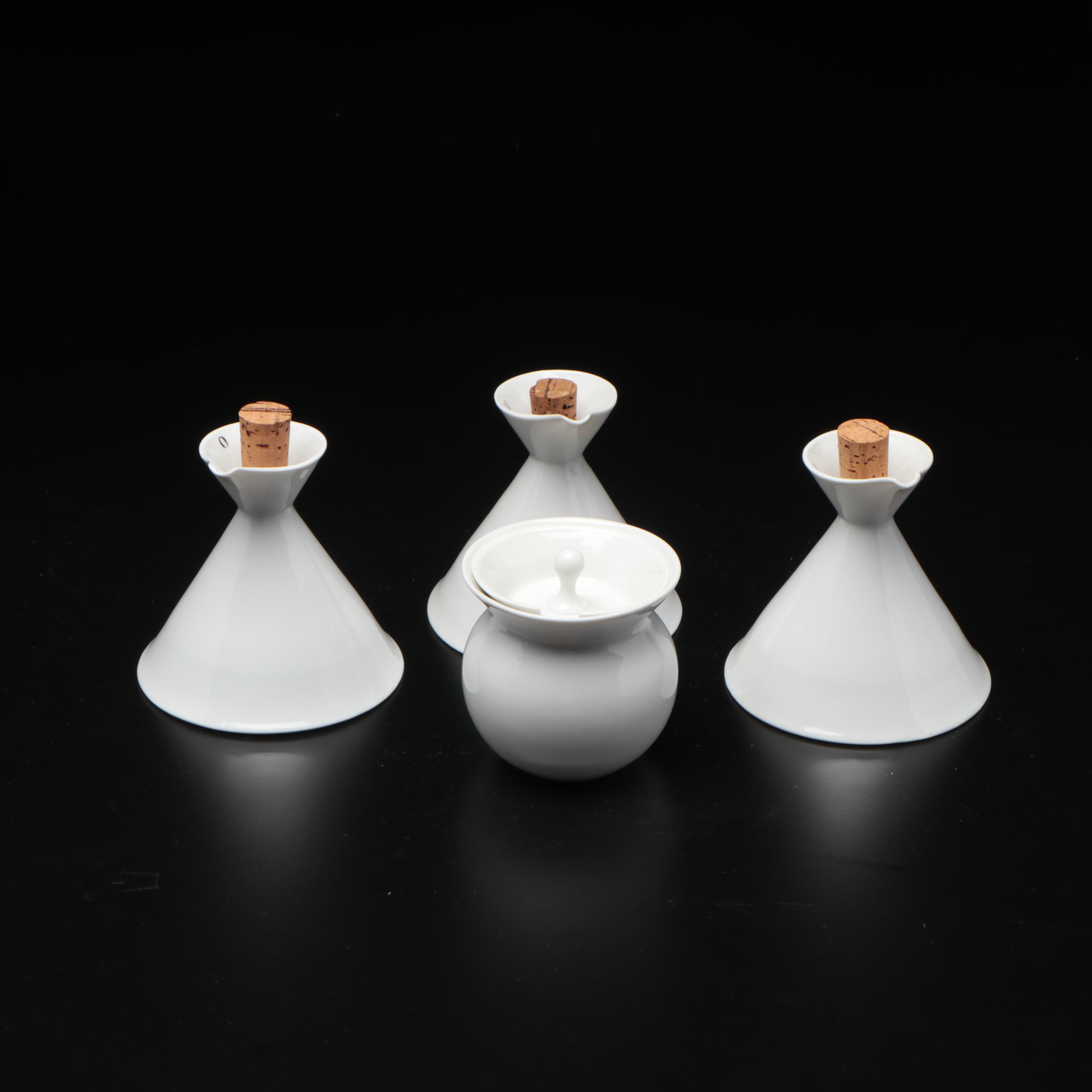 Kenji Fujita for Freeman Lederman Co. Modernist Porcelain Oil & Vinegar Bottles