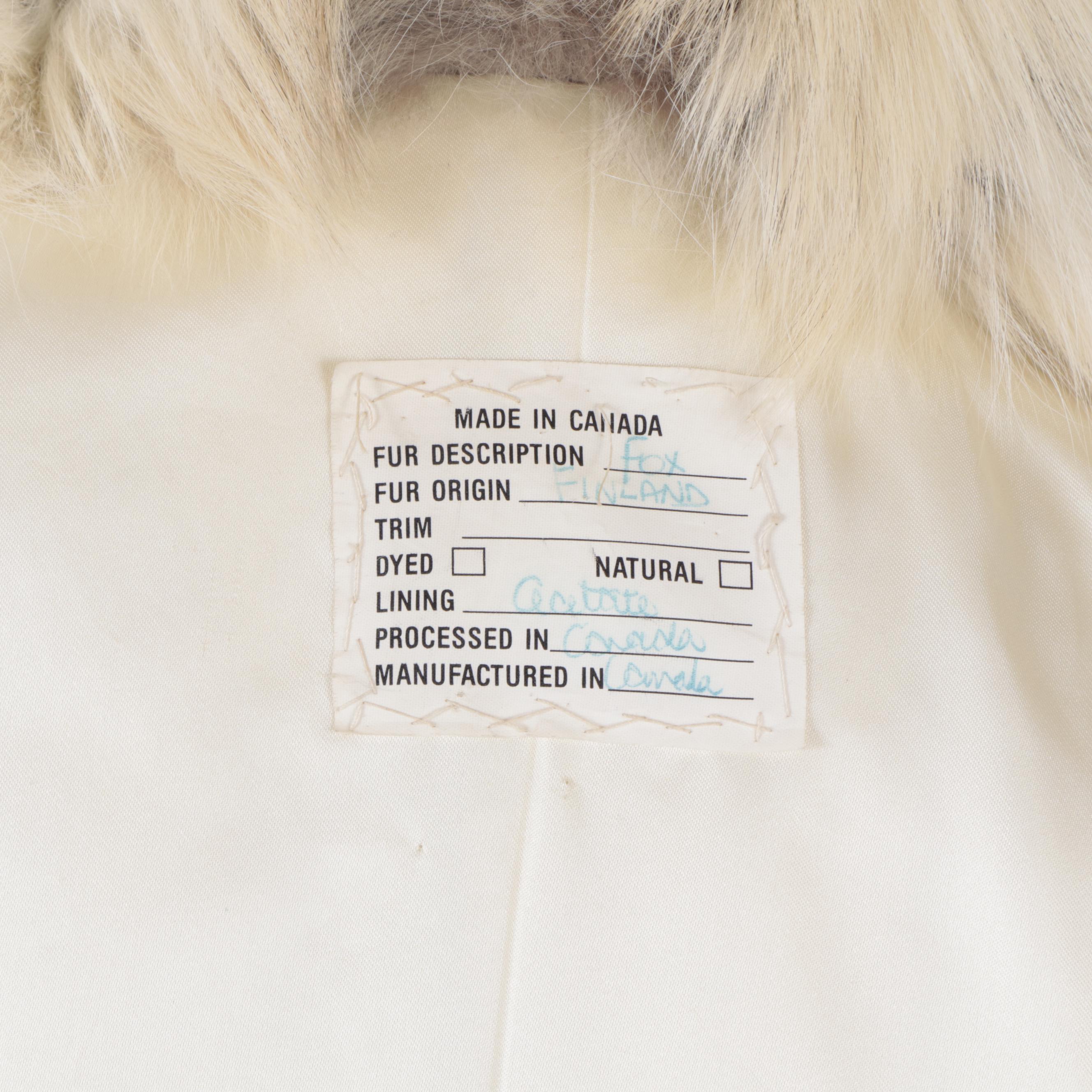 Golden Island Fox Fur Full Pelt Stroller Coat