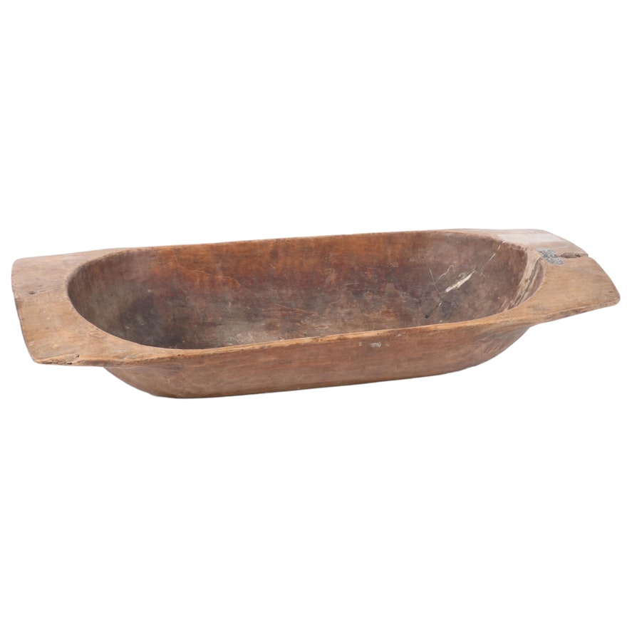 Primitive Wooden Dough Bowl, Antique
