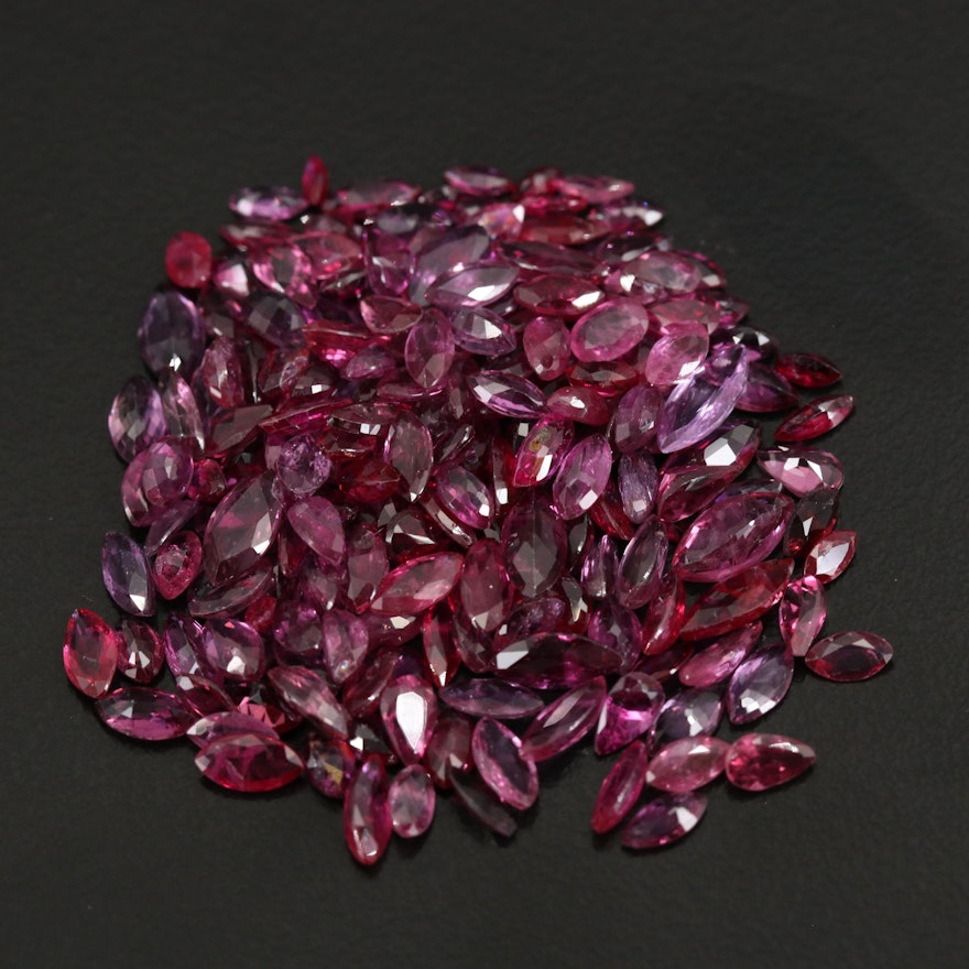 Loose 52.23 CTW Faceted Ruby Selection