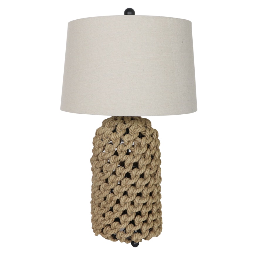 Contemporary Braided Rope Base Table Lamp
