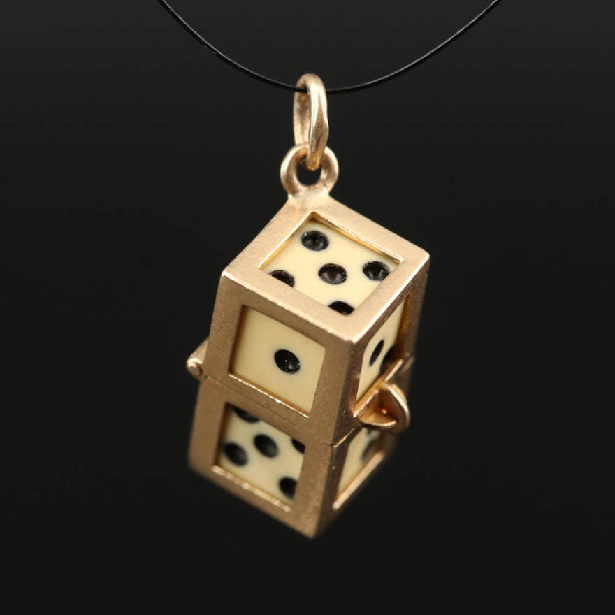 14K Dice Pendant