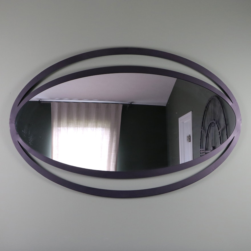 Moe's Home Collection Iron Frame Ovoid Wall Mirror, Contemporary