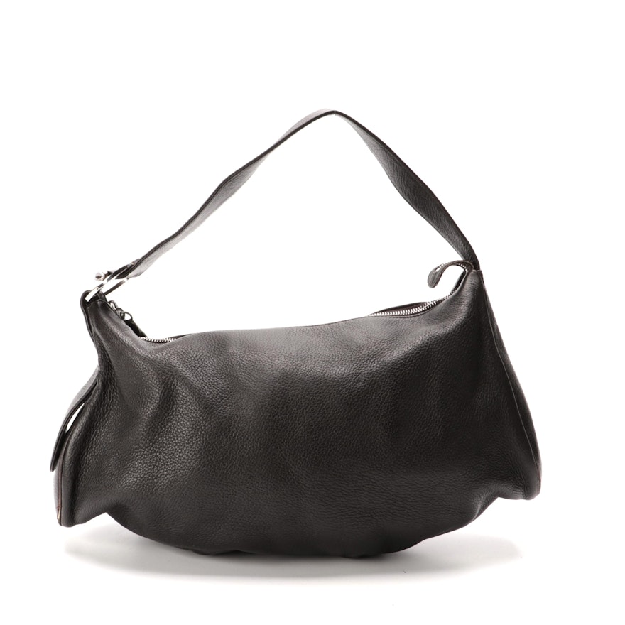 BVLGARI Shoulder Bag in Black Deerskin Leather