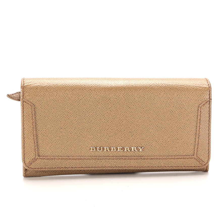 Burberry Continental Wallet in Beige Patent Leather