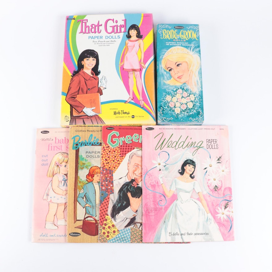 Whitman Paper Doll Booklets Including "Wedding", "Barbie", "Green Acres"