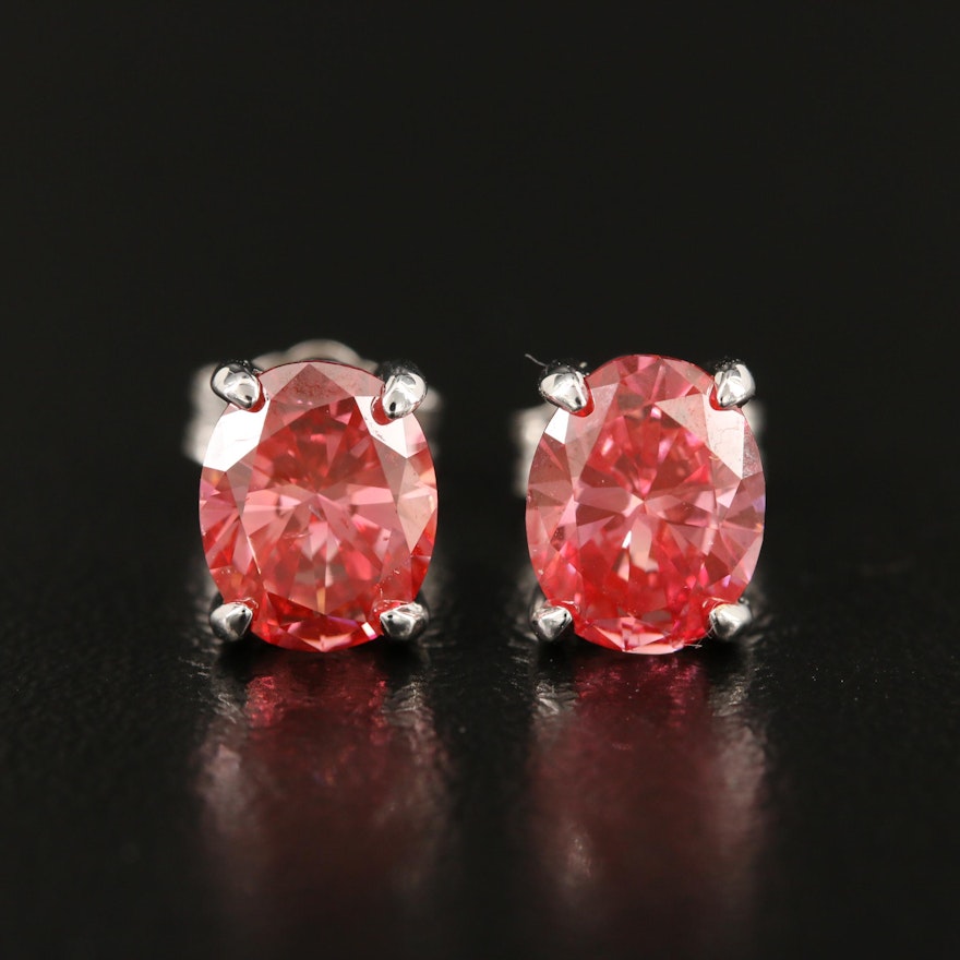 14K 1.91 CTW Pink Diamond Stud Earrings