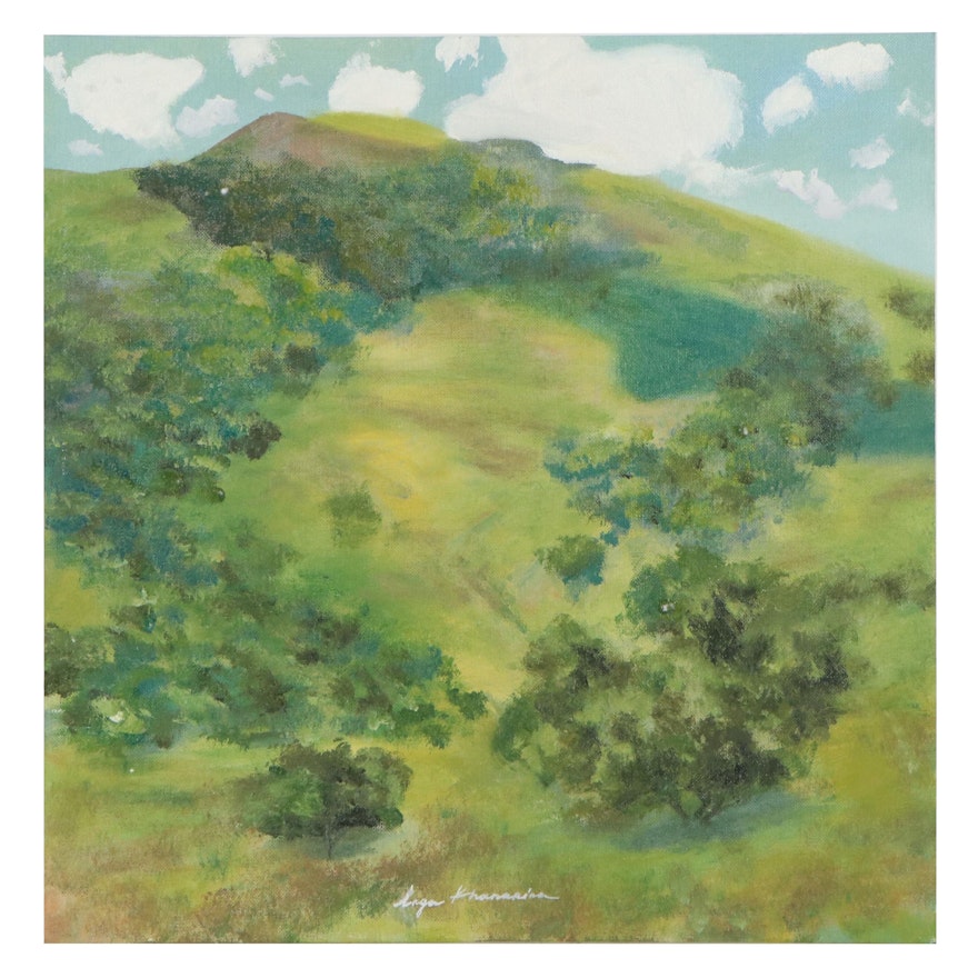Inga Khanarina Landscape Oil Painting After Edgar Payne, 21st Century