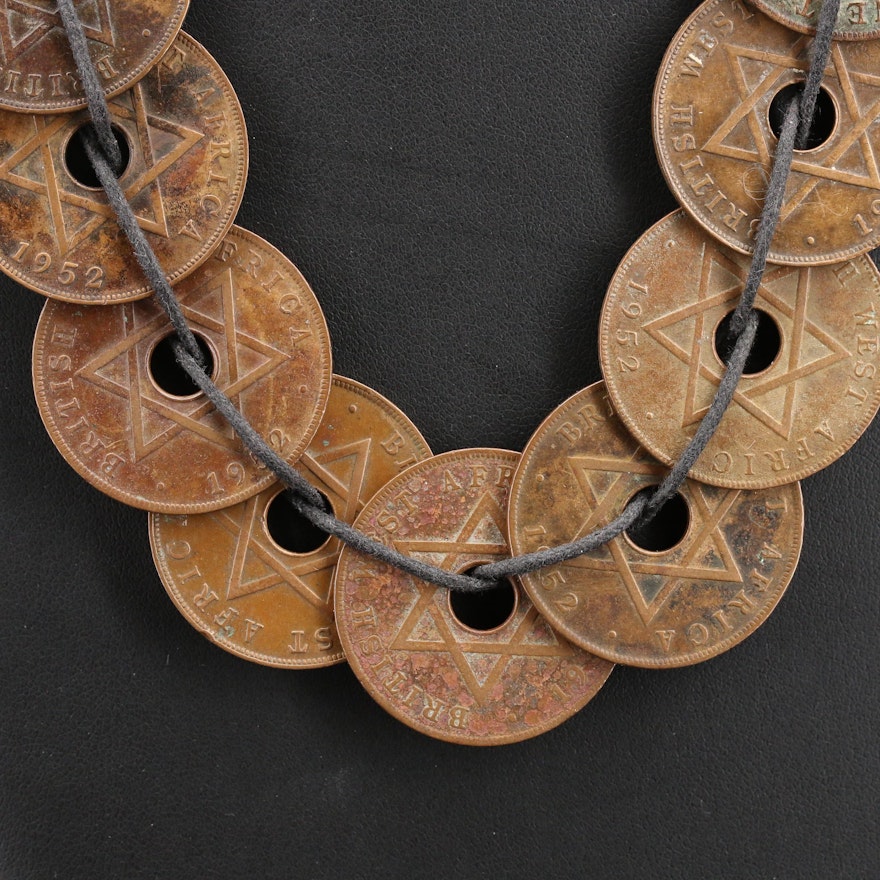 Necklace with British West African and Nigerian Coins