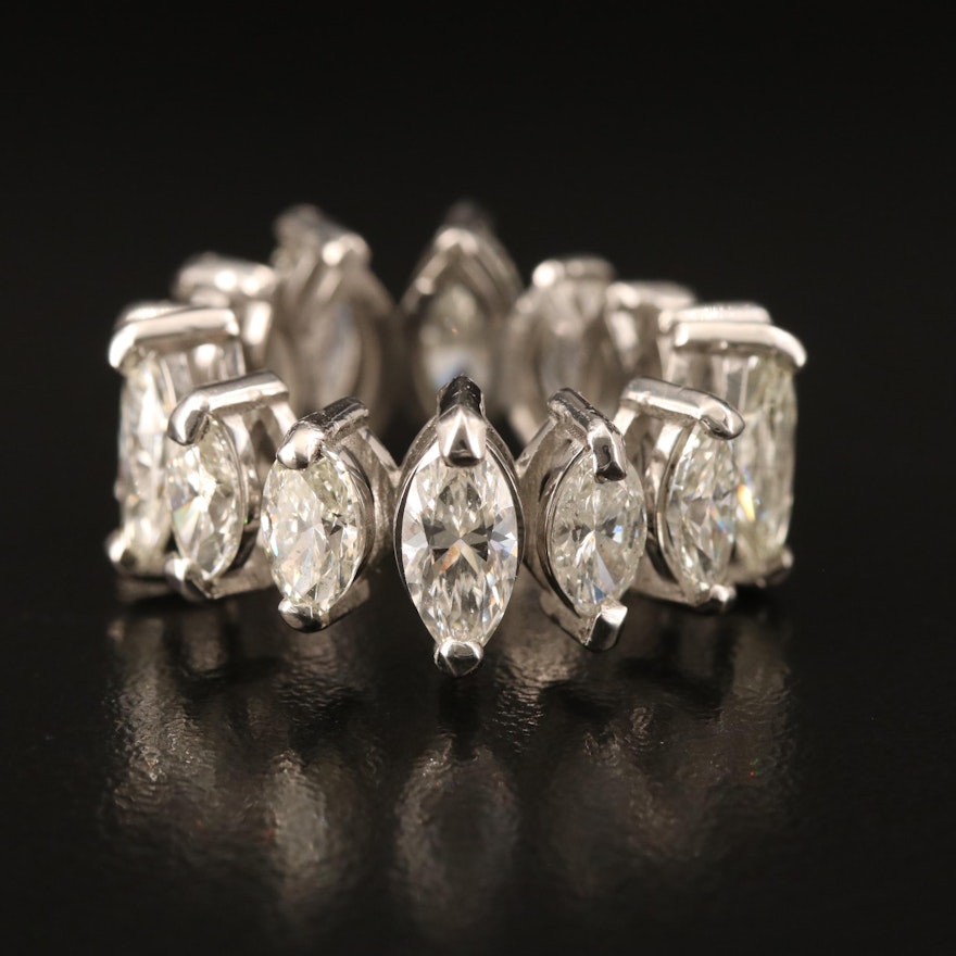 Platinum 6.76 CTW Marquise Diamond Eternity Band