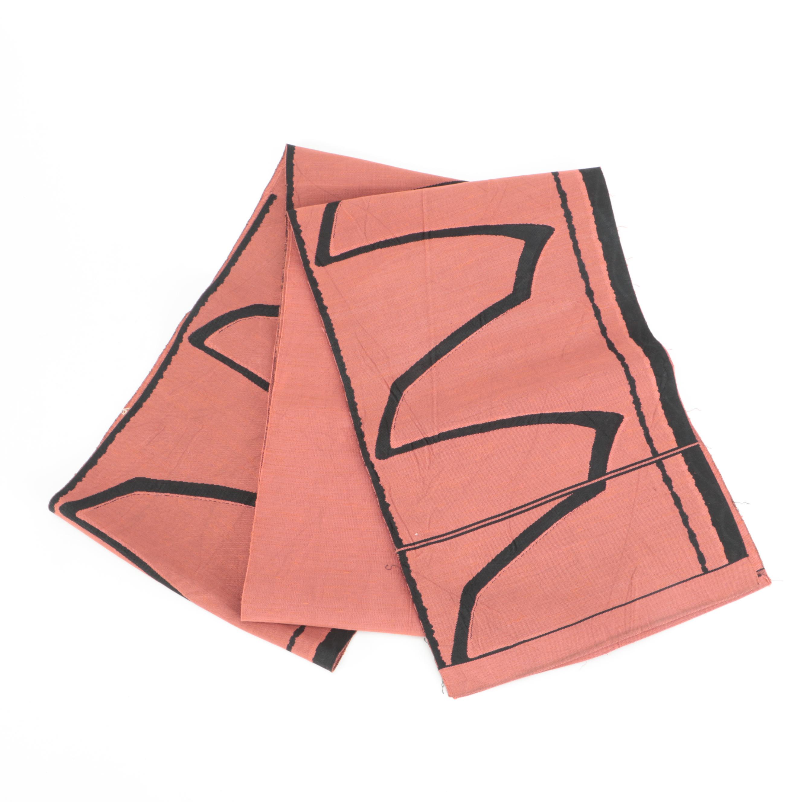 Woven Fukuro Obi with Black Abstract Motif, Shōwa Period