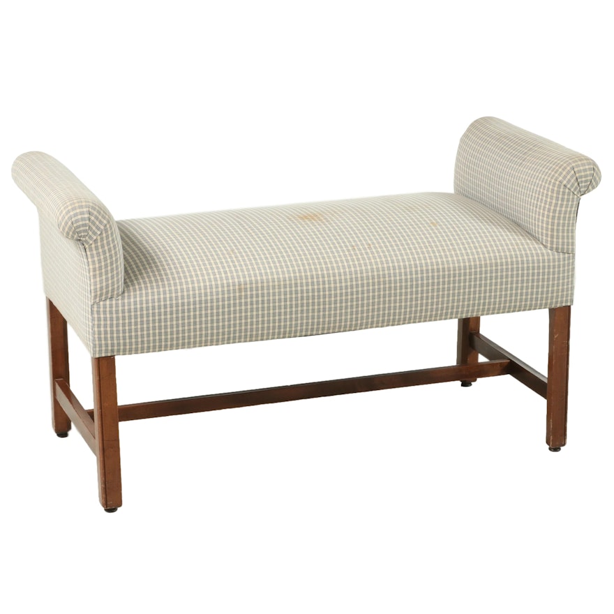 Upholstered Chippendale Style Bedside Bench, Late 20th Century