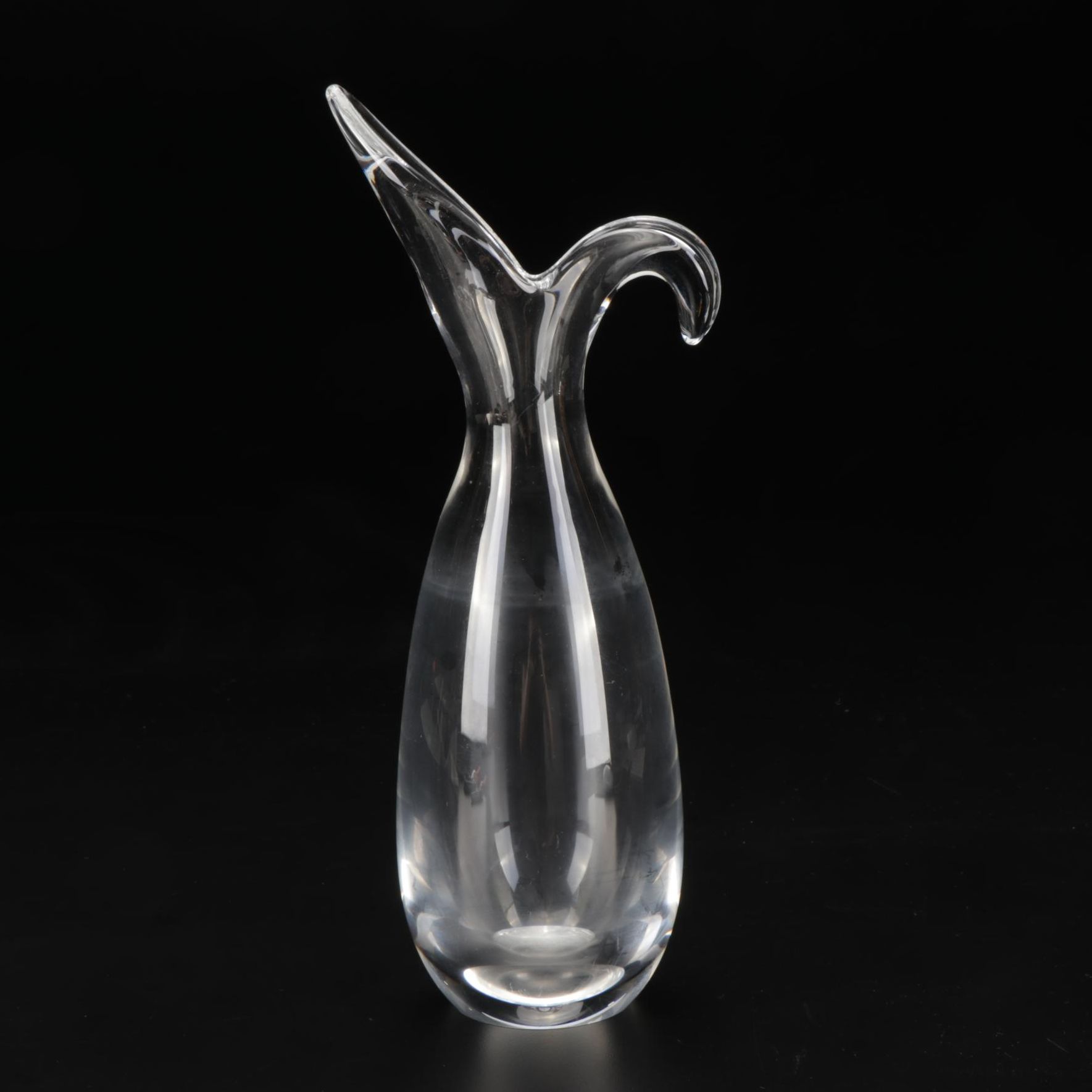 Steuben Art Glass Vase with Sheared Rim Designed by George Thompson