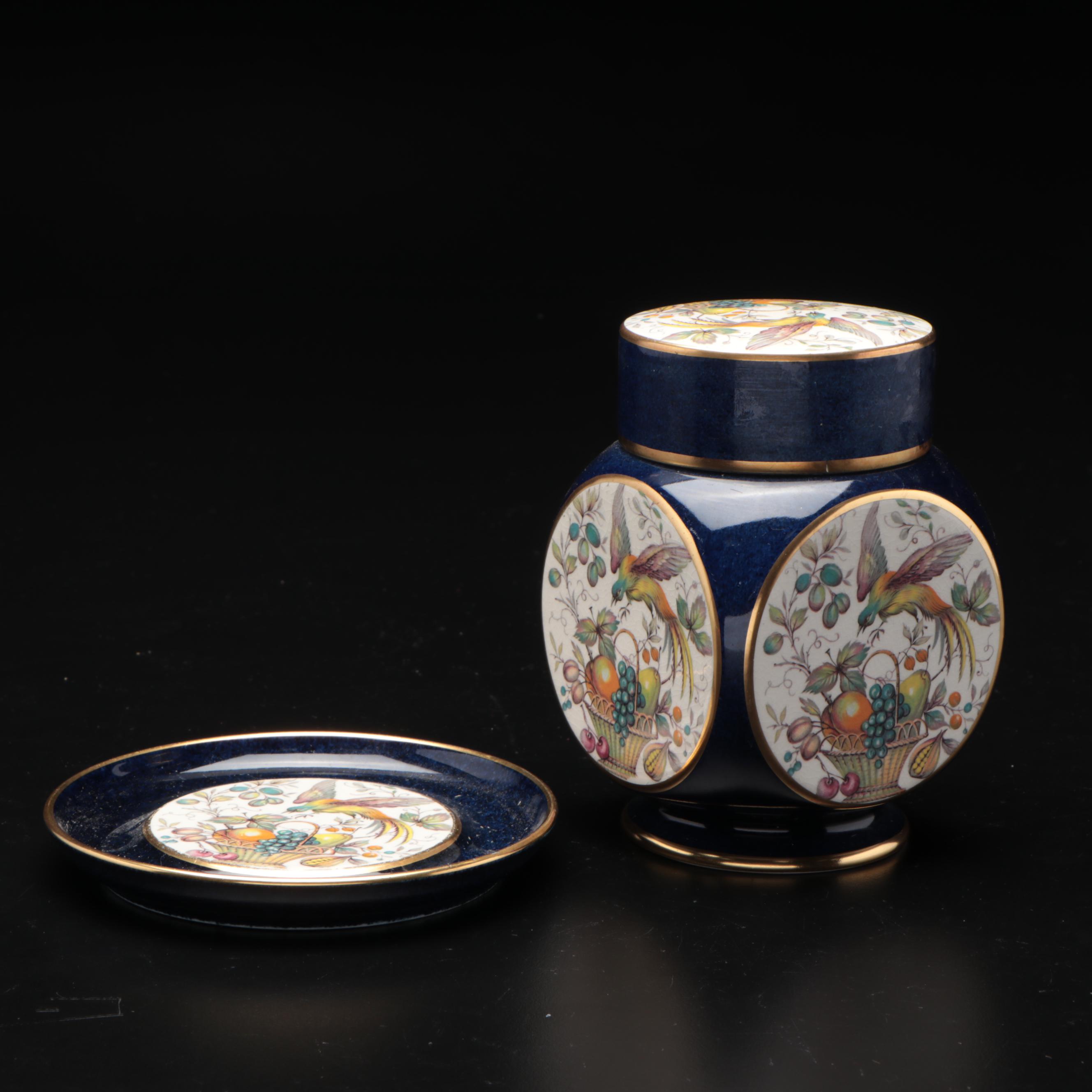 Carlton Ware Porcelain Ginger Jar and Saucer