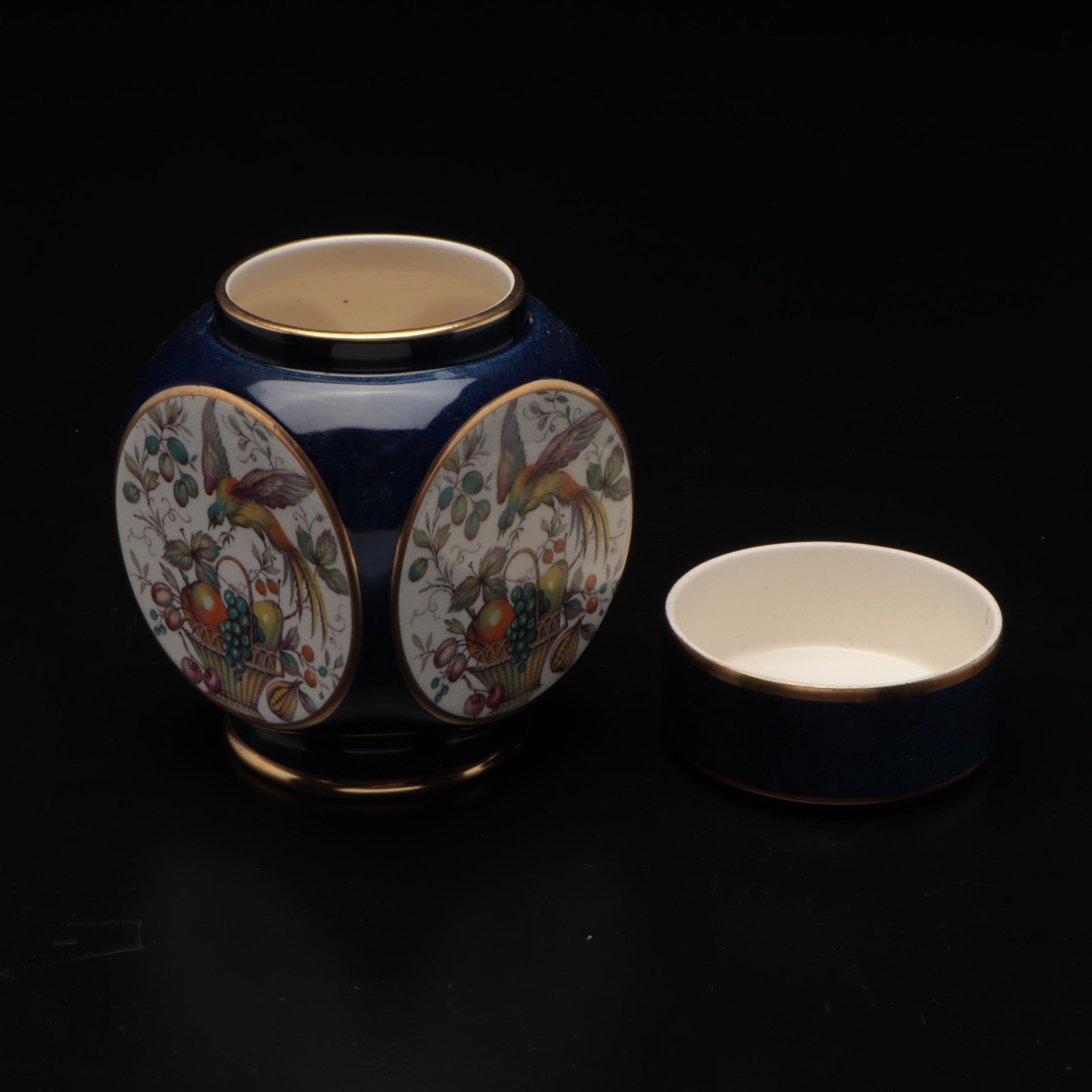 Carlton Ware Porcelain Ginger Jar and Saucer