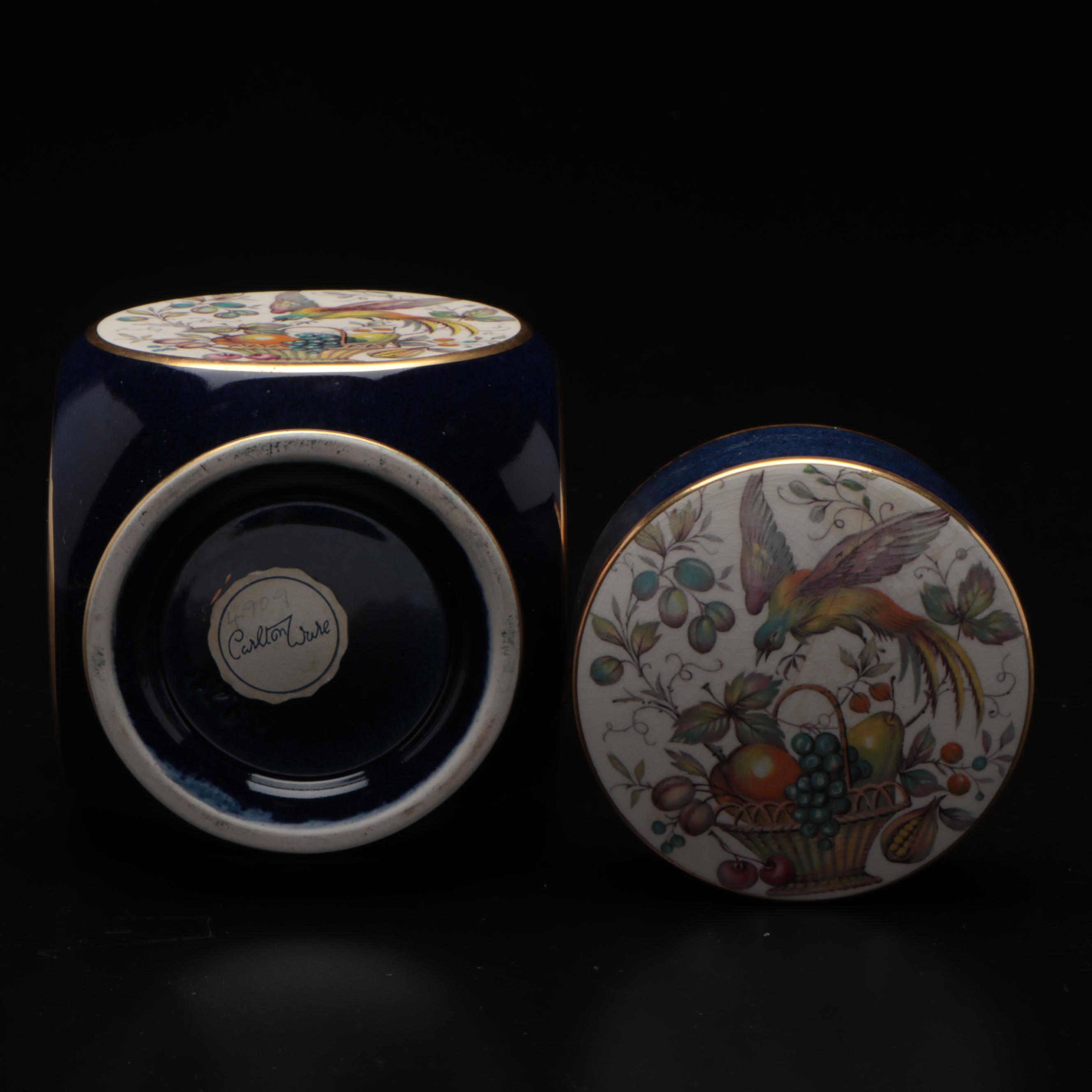 Carlton Ware Porcelain Ginger Jar and Saucer