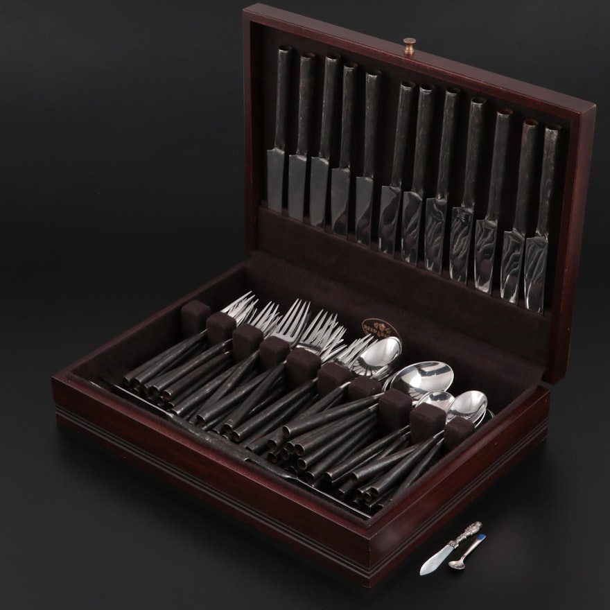 Unpolished Rolled Handle Stainless Steel Flatware Set and More