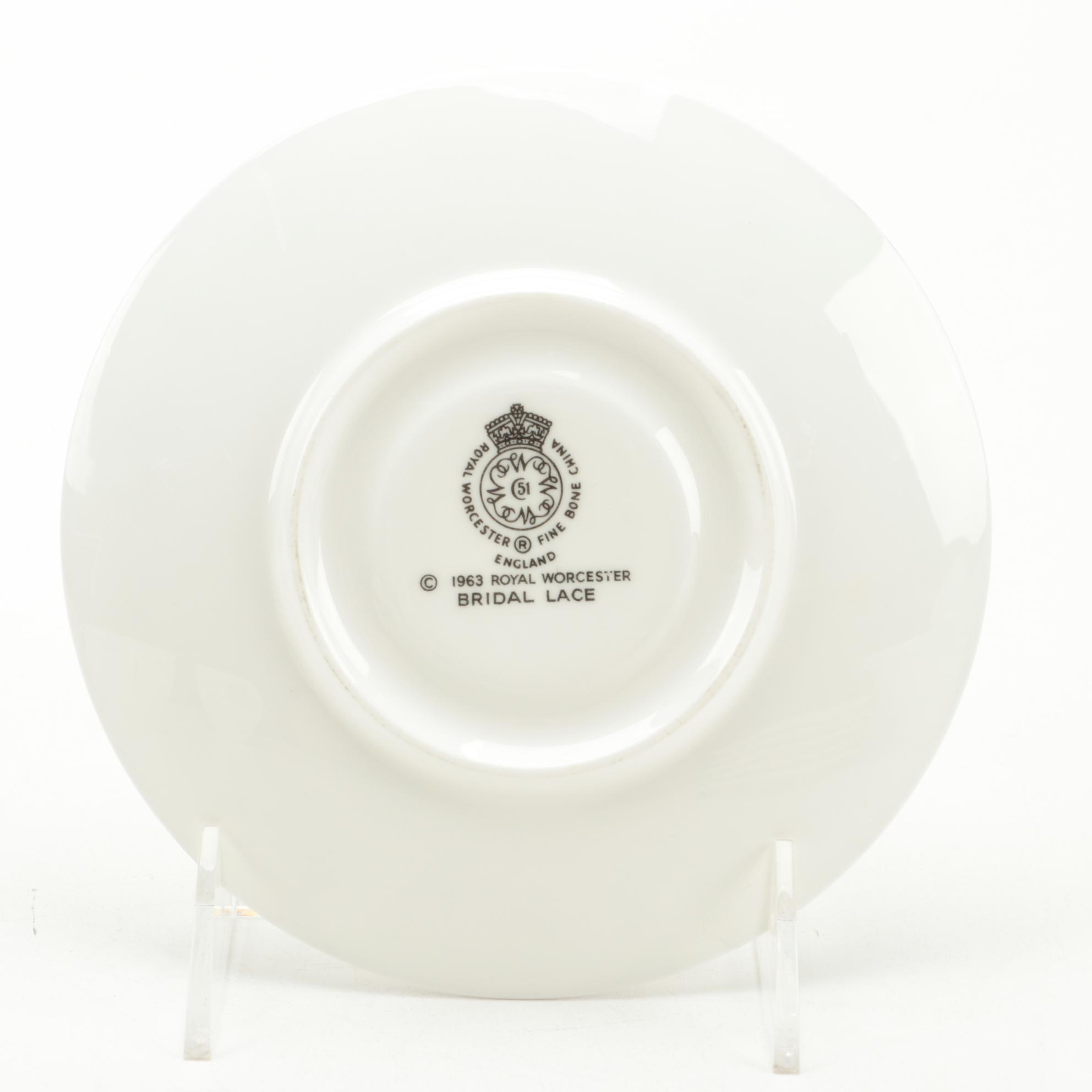 Royal Worcester "Bridal Lace" Bone China Coffee Set, 1961–1971