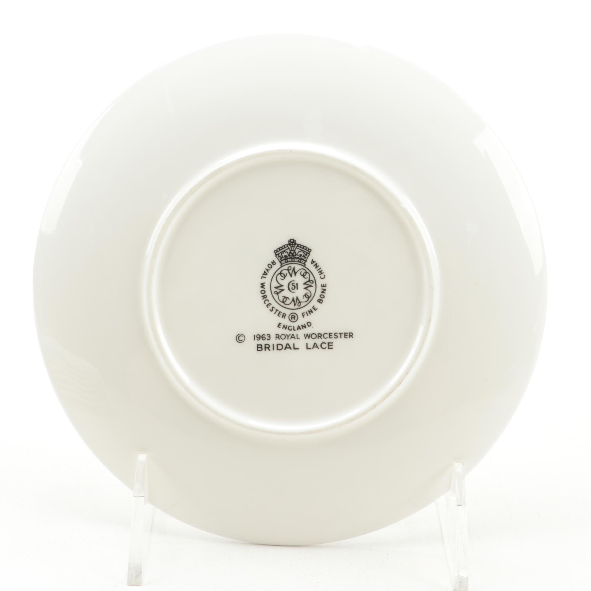 Royal Worcester "Bridal Lace" Bone China Coffee Set, 1961–1971