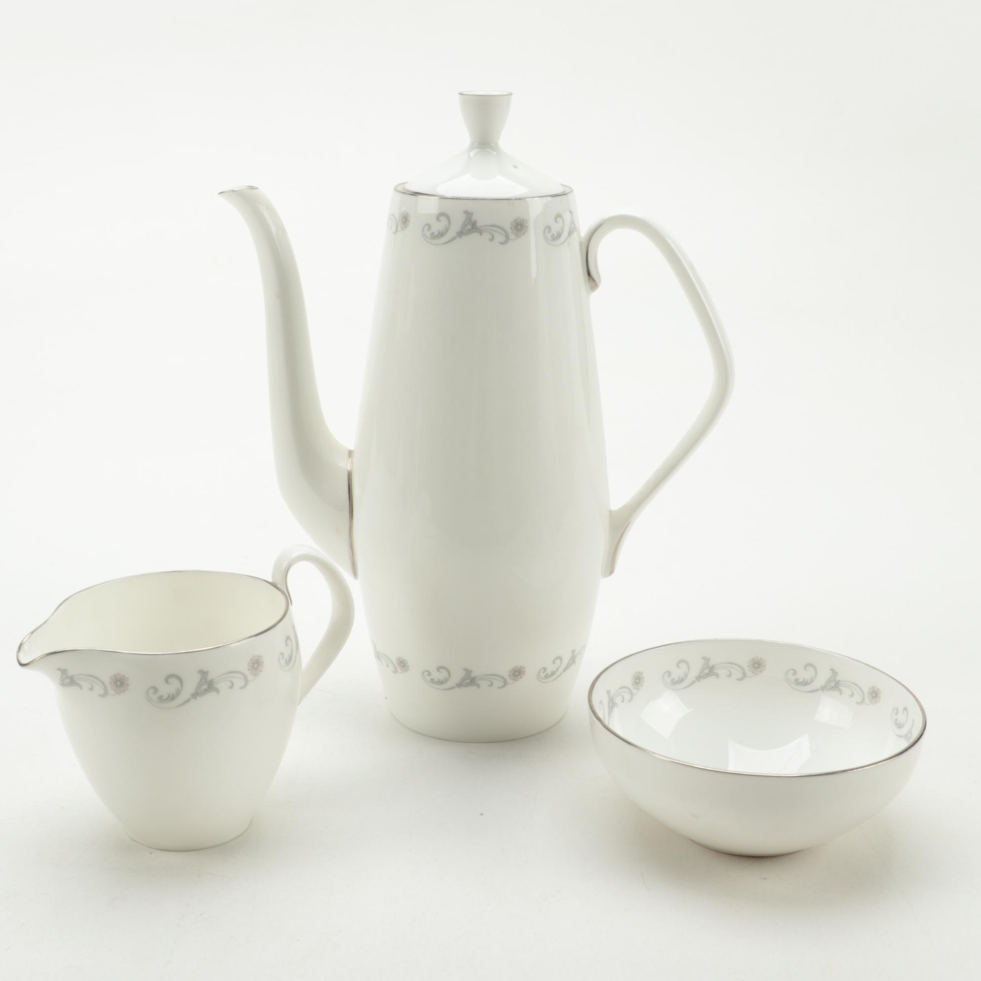 Royal Worcester "Bridal Lace" Bone China Coffee Set, 1961–1971