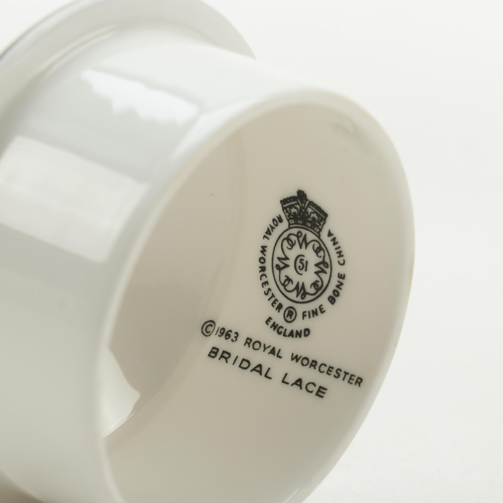 Royal Worcester "Bridal Lace" Bone China Coffee Set, 1961–1971