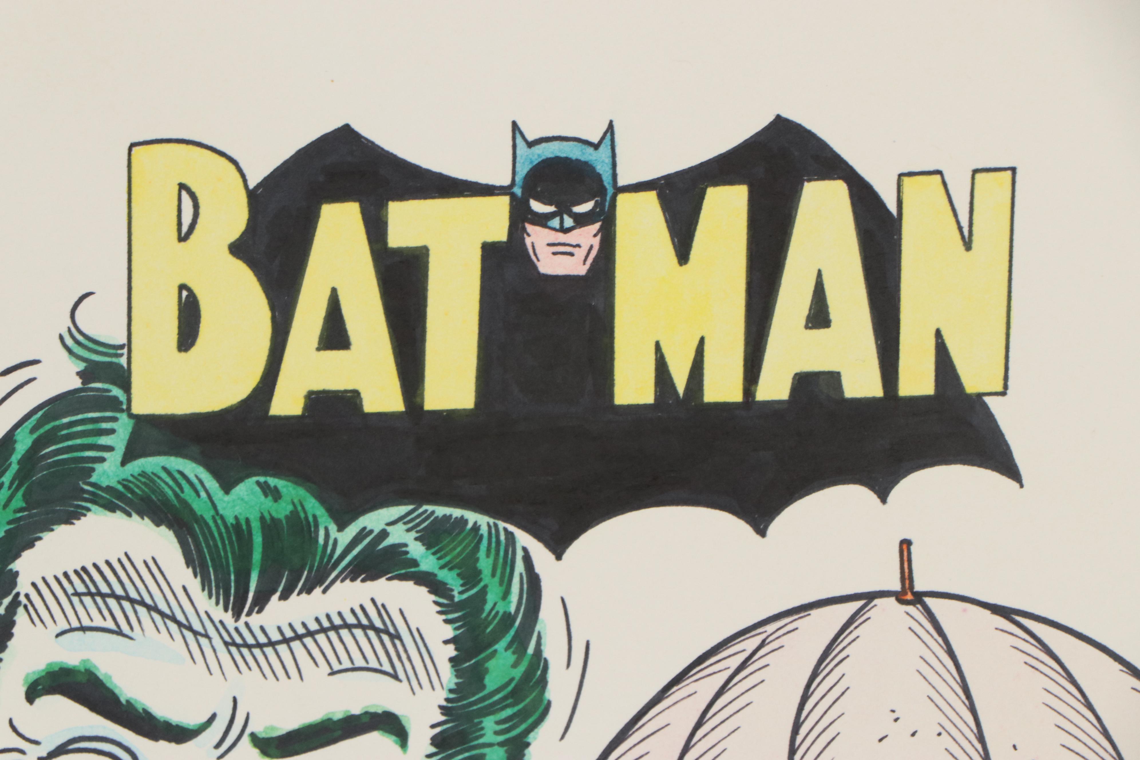 Sheldon Moldoff Batman Villains Ink Illustration, 1992