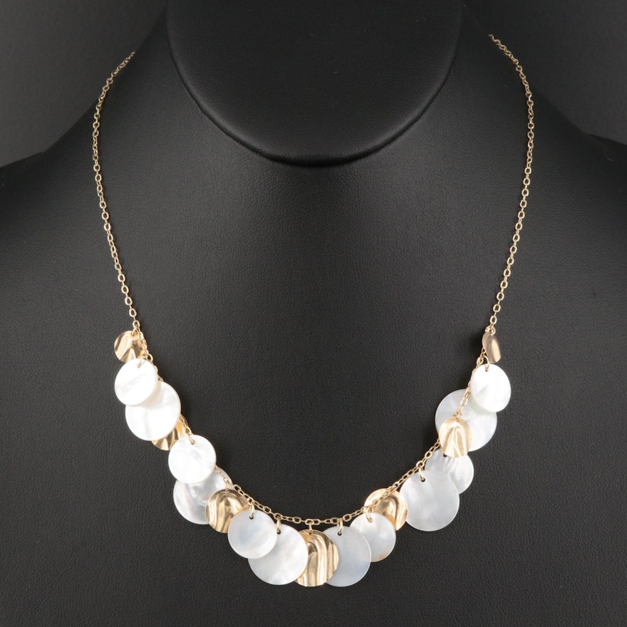 14K Shell Fringe Necklace