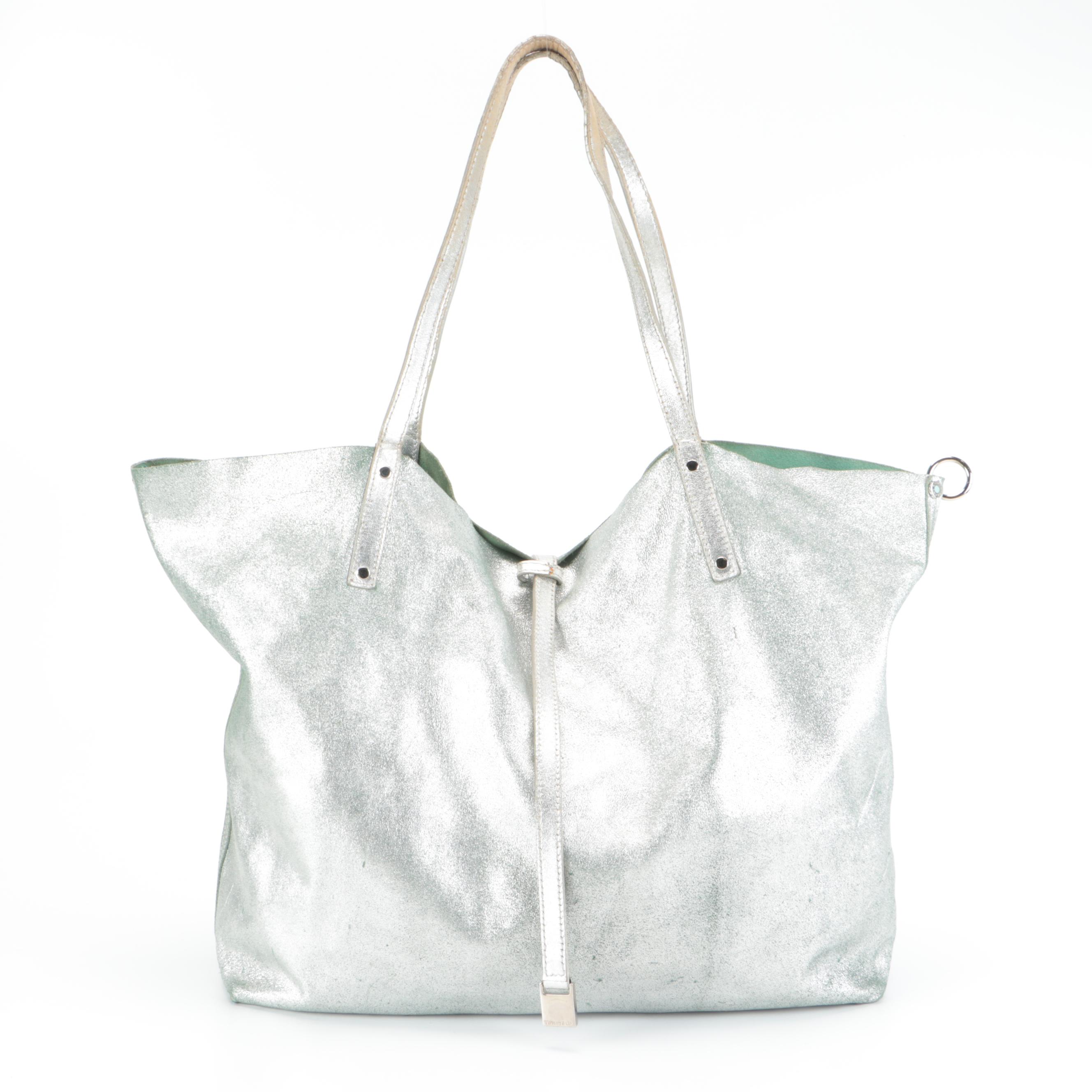 Tiffany & Co. Reversible Tote Bag in Metallic Leather and Tiffany Blue® Suede