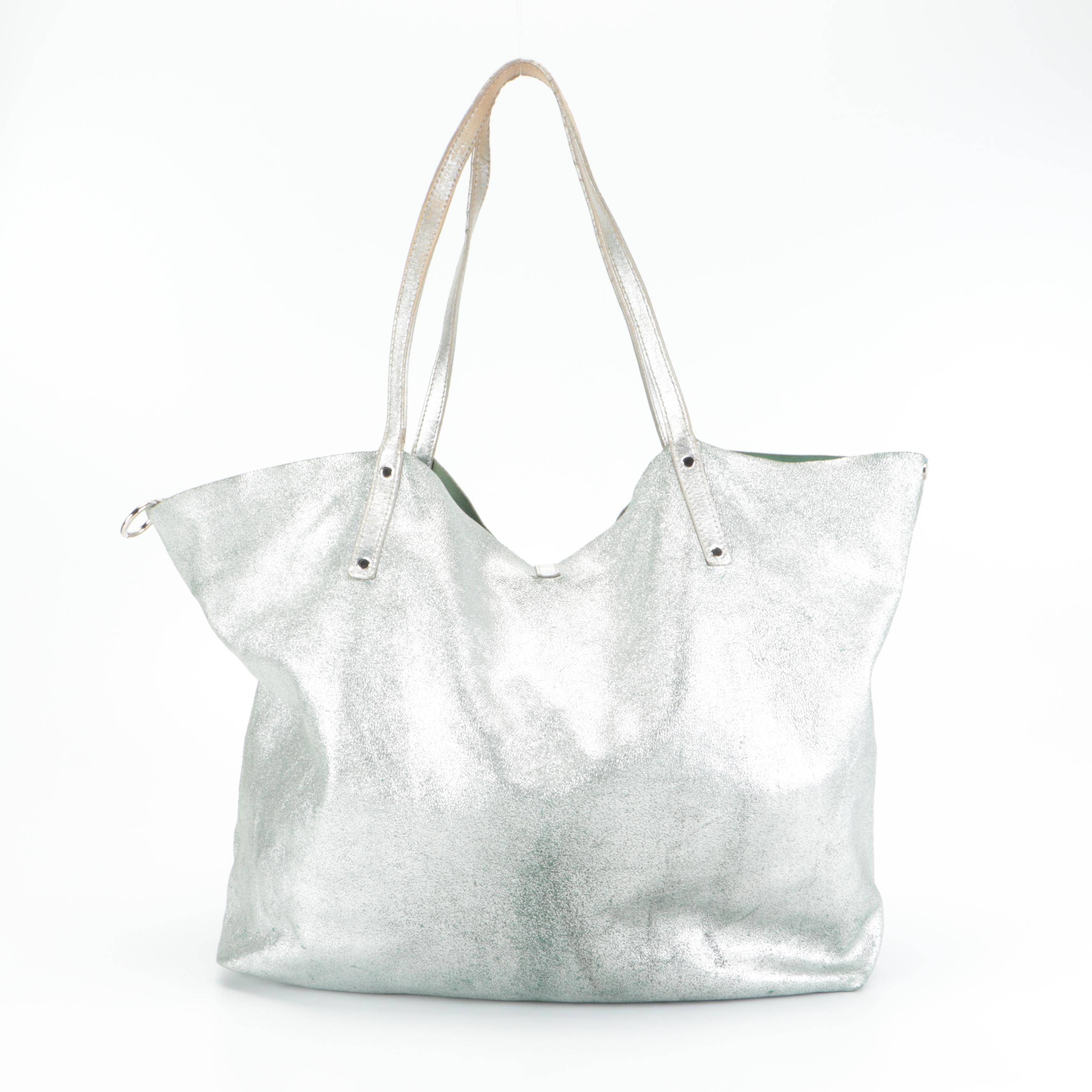 Tiffany & Co. Reversible Tote Bag in Metallic Leather and Tiffany Blue® Suede
