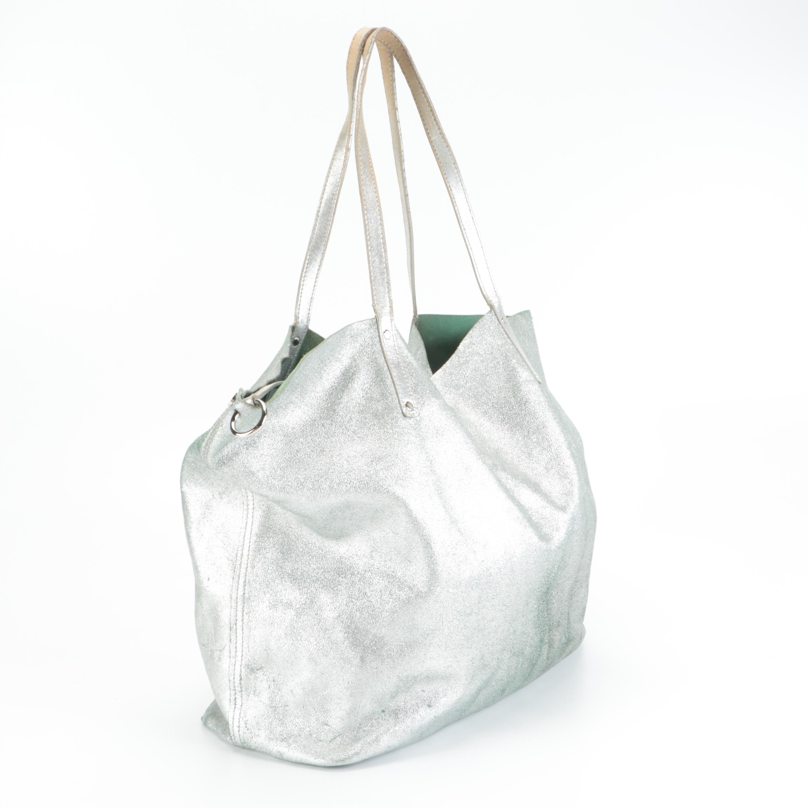 Tiffany & Co. Reversible Tote Bag in Metallic Leather and Tiffany Blue® Suede