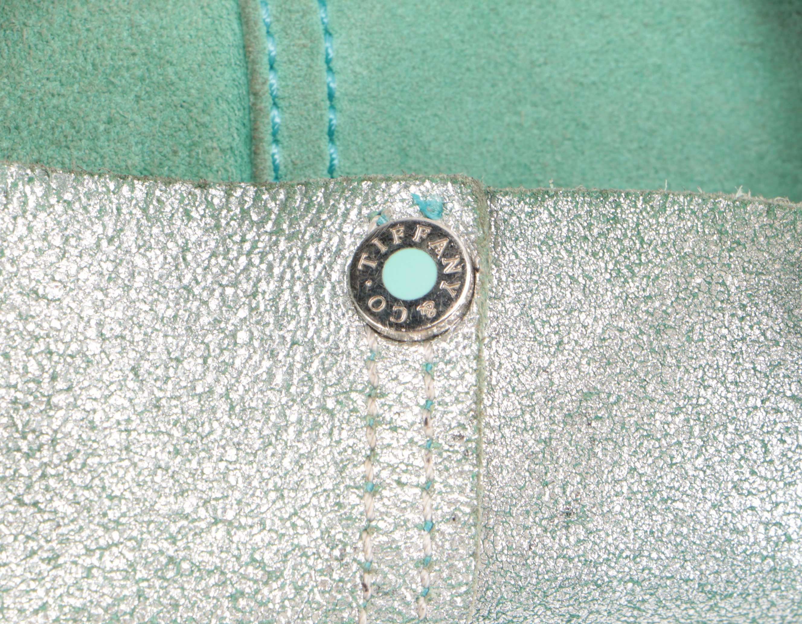 Tiffany & Co. Reversible Tote Bag in Metallic Leather and Tiffany Blue® Suede