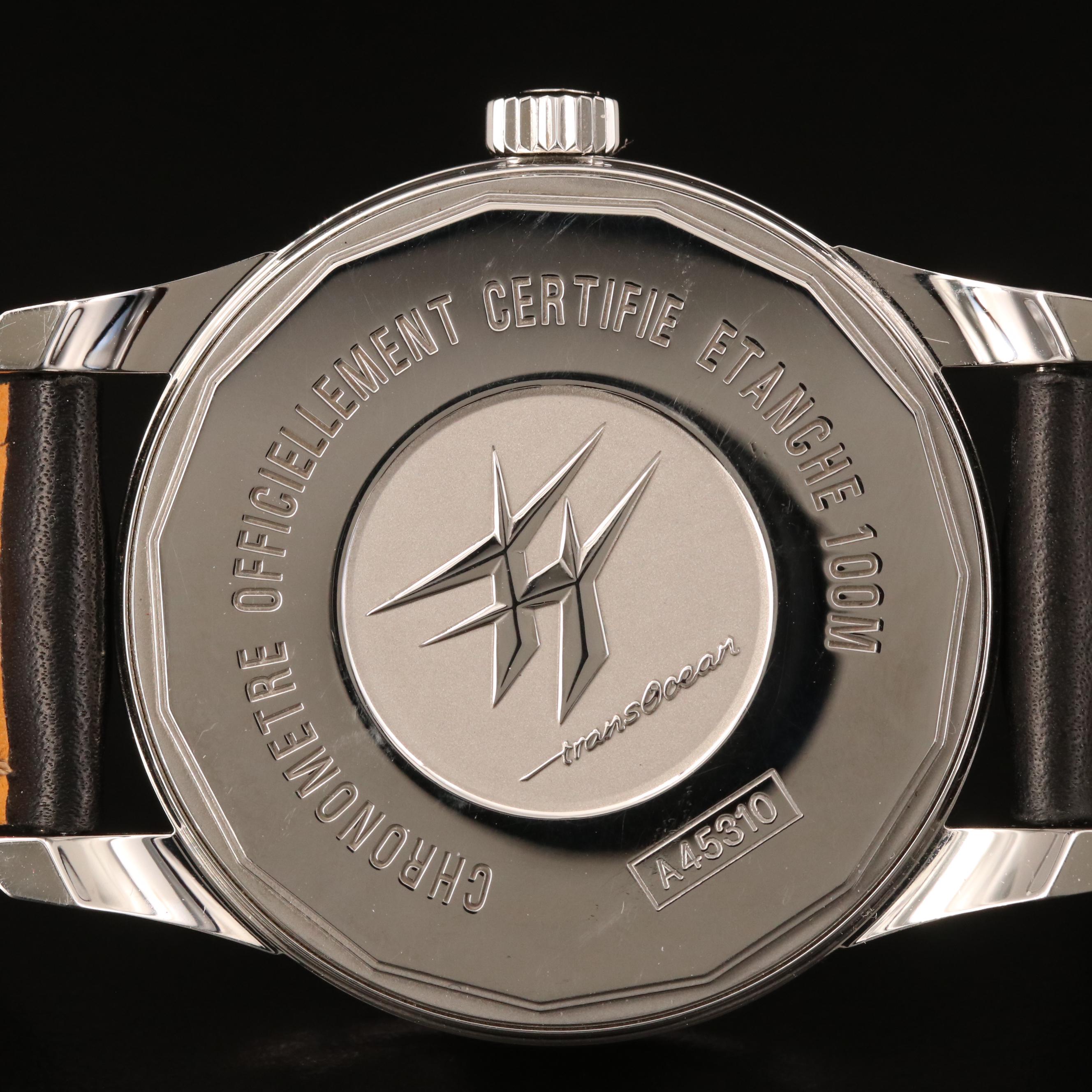 Breitling Transocean Day and Date Stainless Steel Automatic Watch