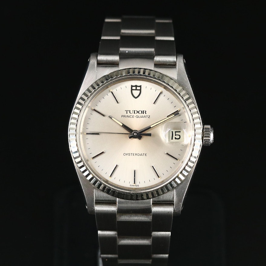 1985 Tudor-Prince - Quartz Oysterdate Stainless Steel and 18K Gold Wristwatch