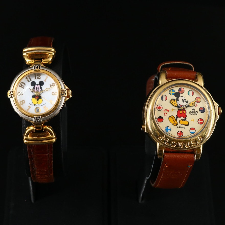 Mickey Mouse Musical Lorus and Time Work Wristwatches
