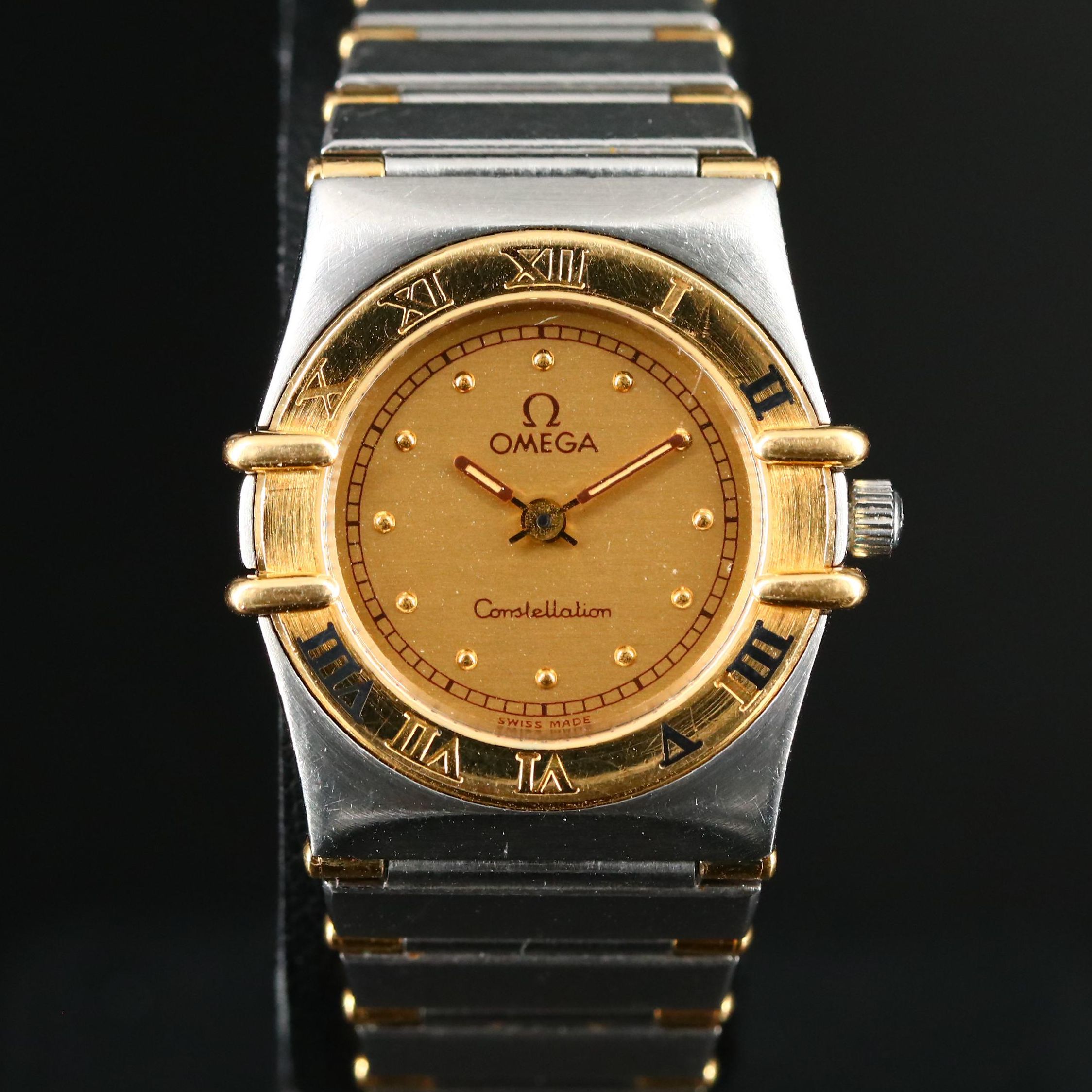 1987 Omega Constellation 18K Gold and Stainless Steel Quartz Watch