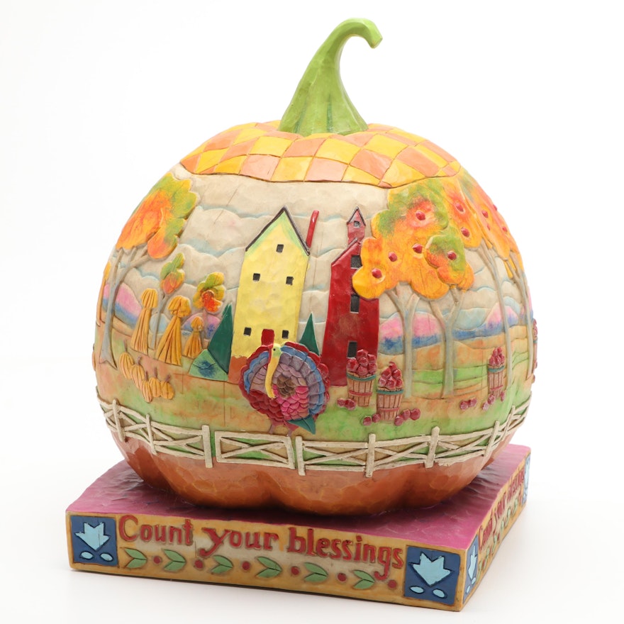 Jim Shore, "Count Your Blessings" Pumpkin Figurine