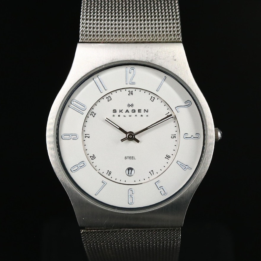 Skagen Denmark Steel with Date Wristwatch