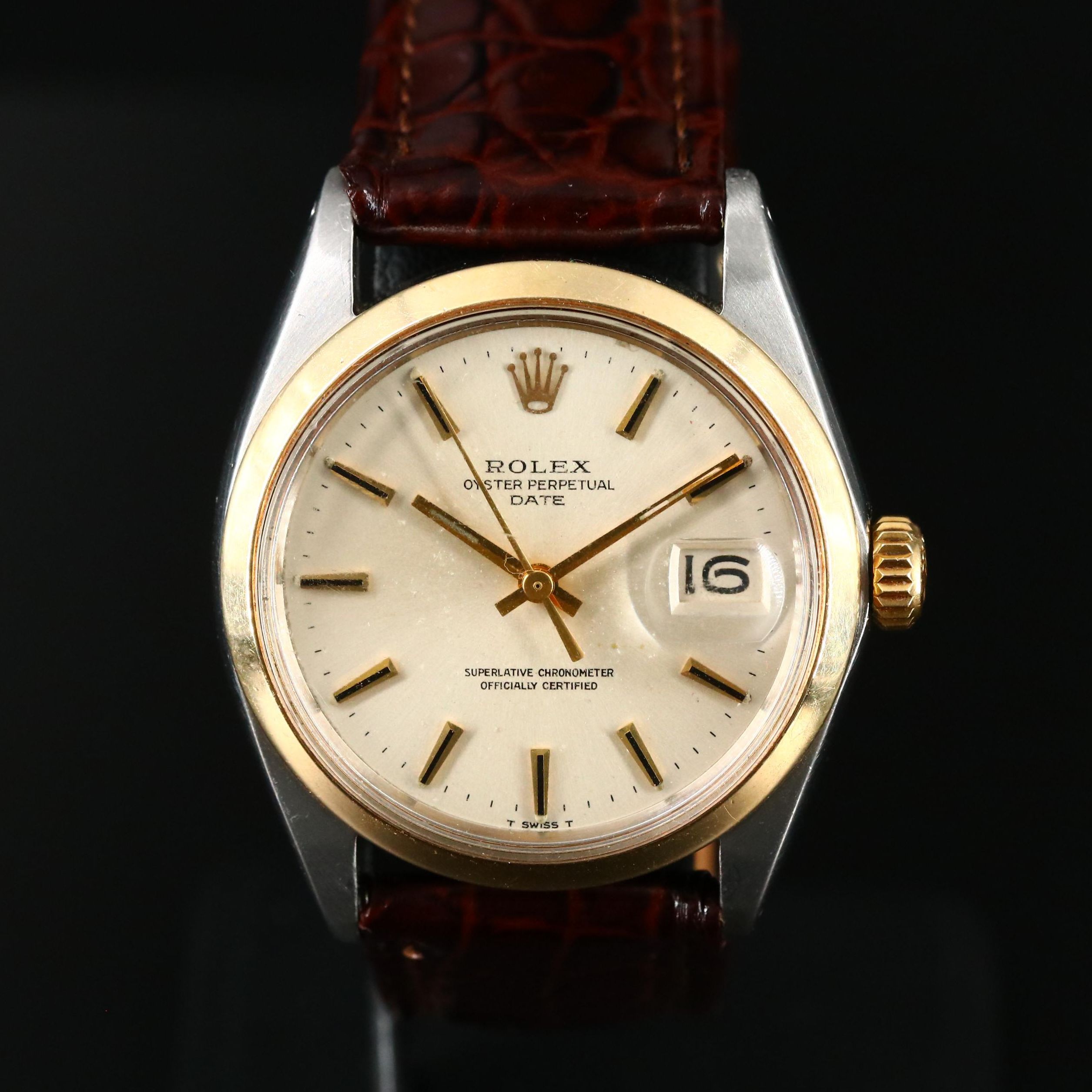 1969 Rolex Oyster Perpetual Date 14K and Stainless Steel Watch