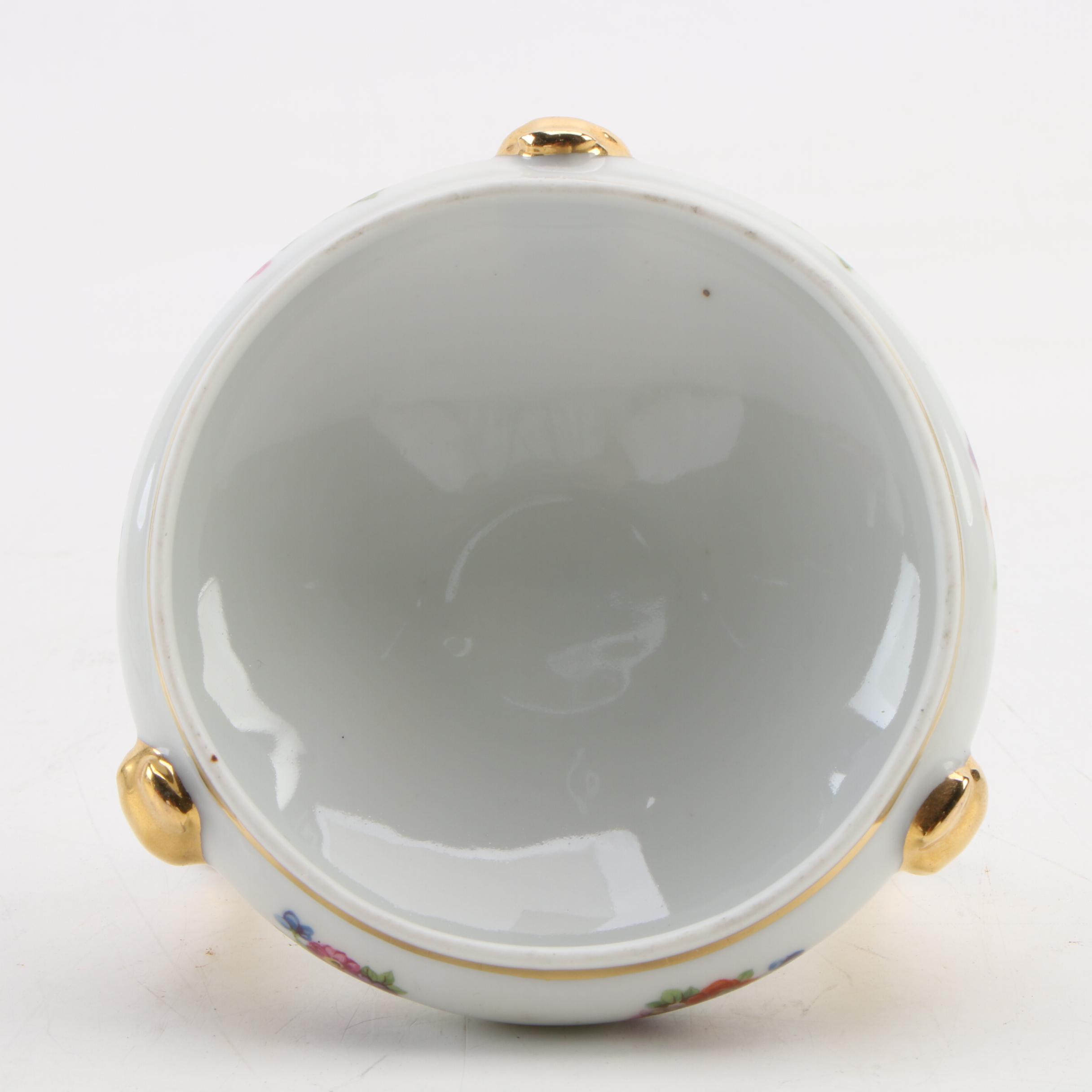 Isco and Orlibe Limoges Porcelain Vanity Box and Shell Dish