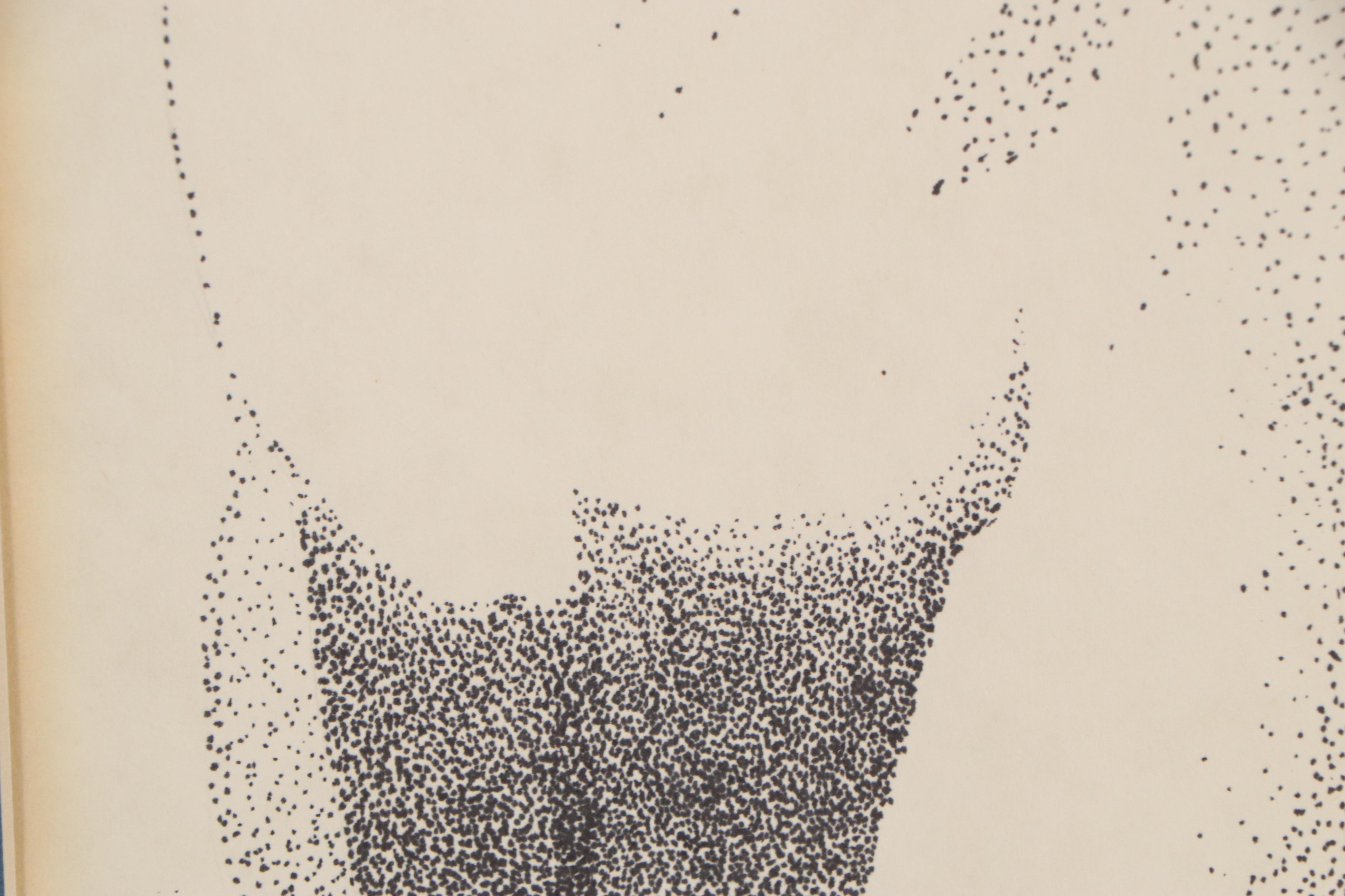 Stippled Ink Drawing of Siamese Cat, Late 20th Century