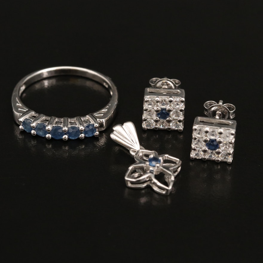 Sterling Sapphire and Zircon Jewelry